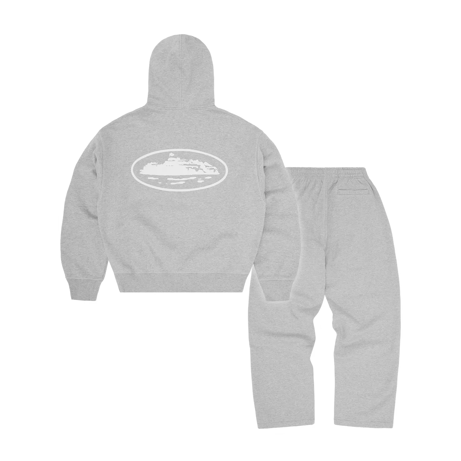 Corteiz Island Puff Print Tracksuit Trainingsanzug Heather Grey