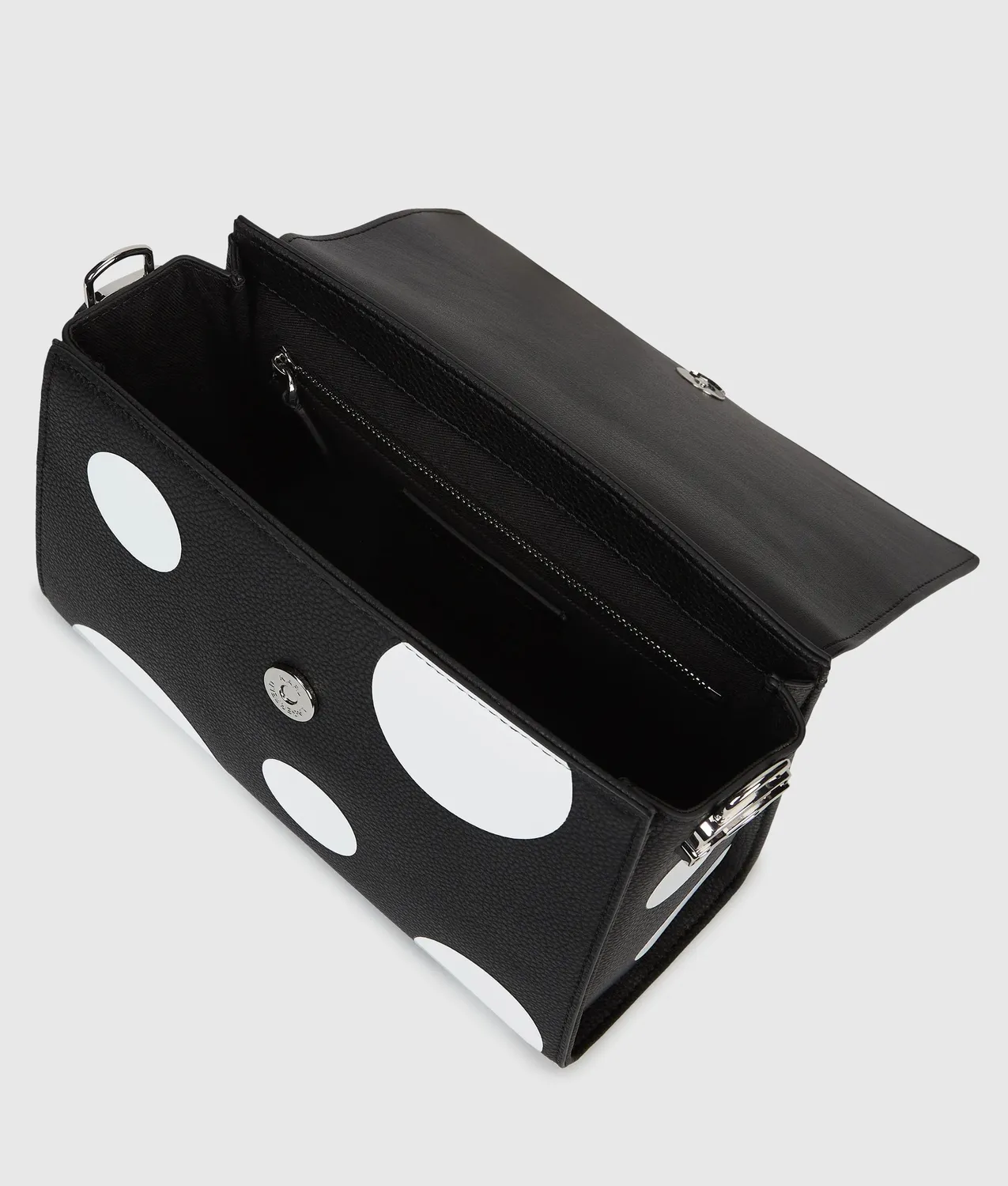 Karl Lagerfeld Ikon Pebble Satchel-Tasche schwarz Uni