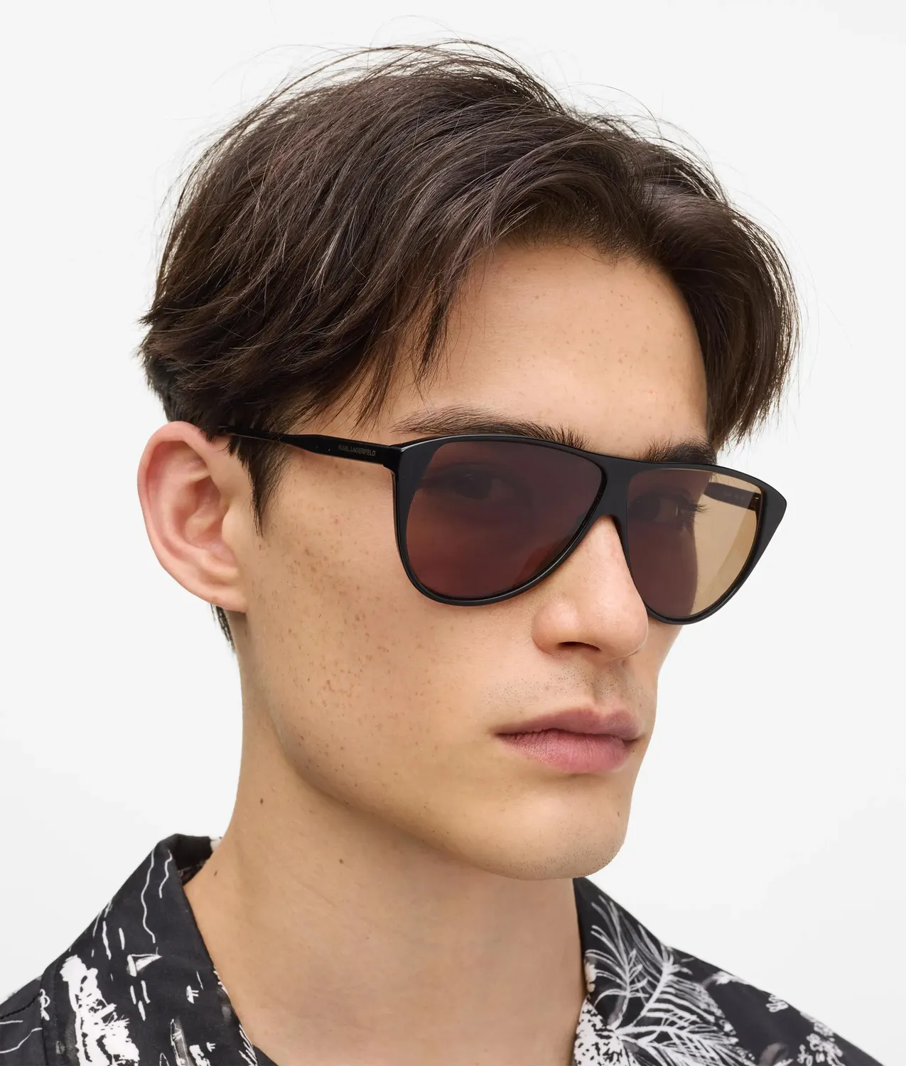 Karl Lagerfeld Slim Aviator Sonnenbrille Herren schwarz schmal
