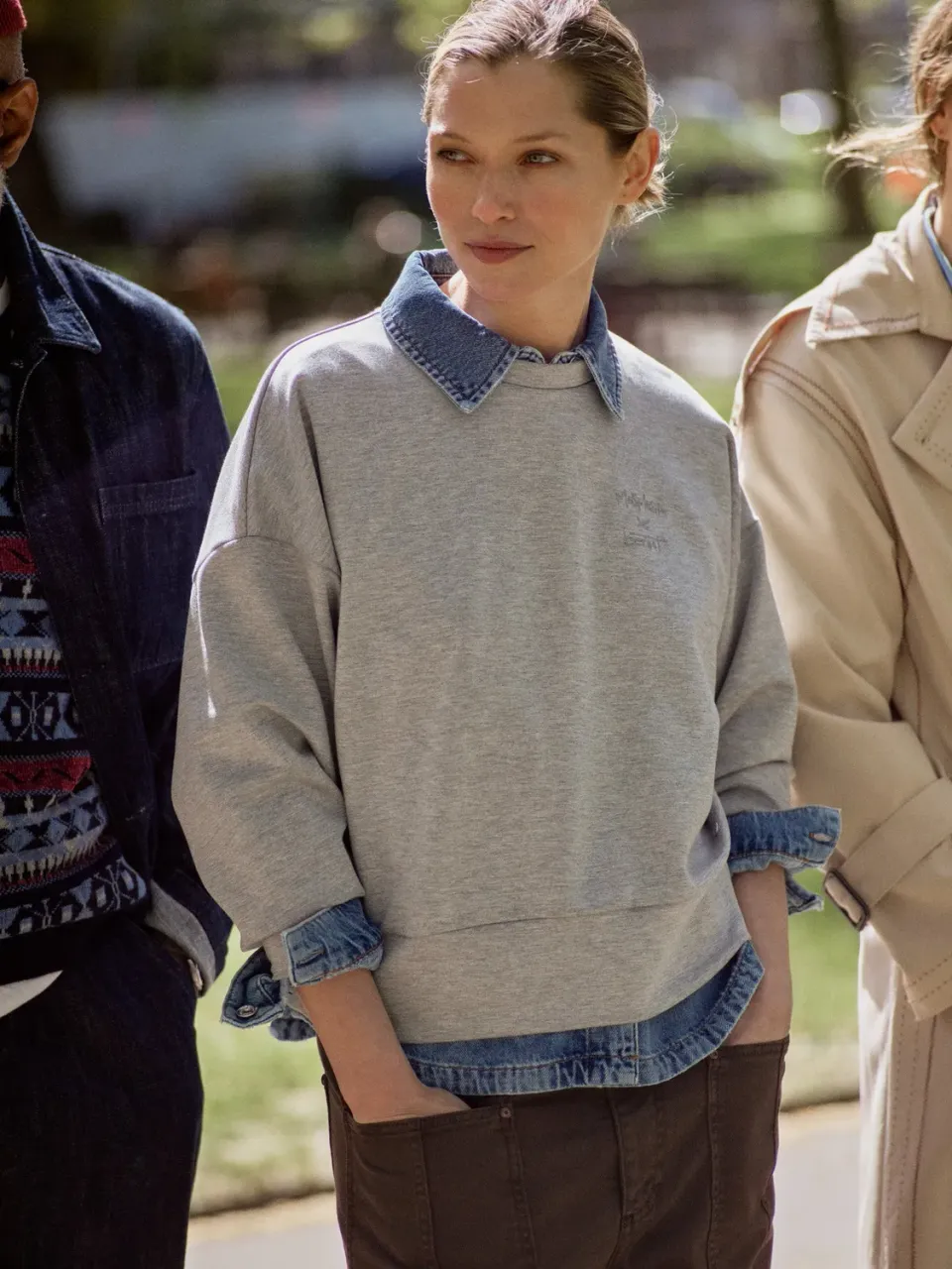 Mos Mosh MMBernat Sweatshirt grau meliert relaxed