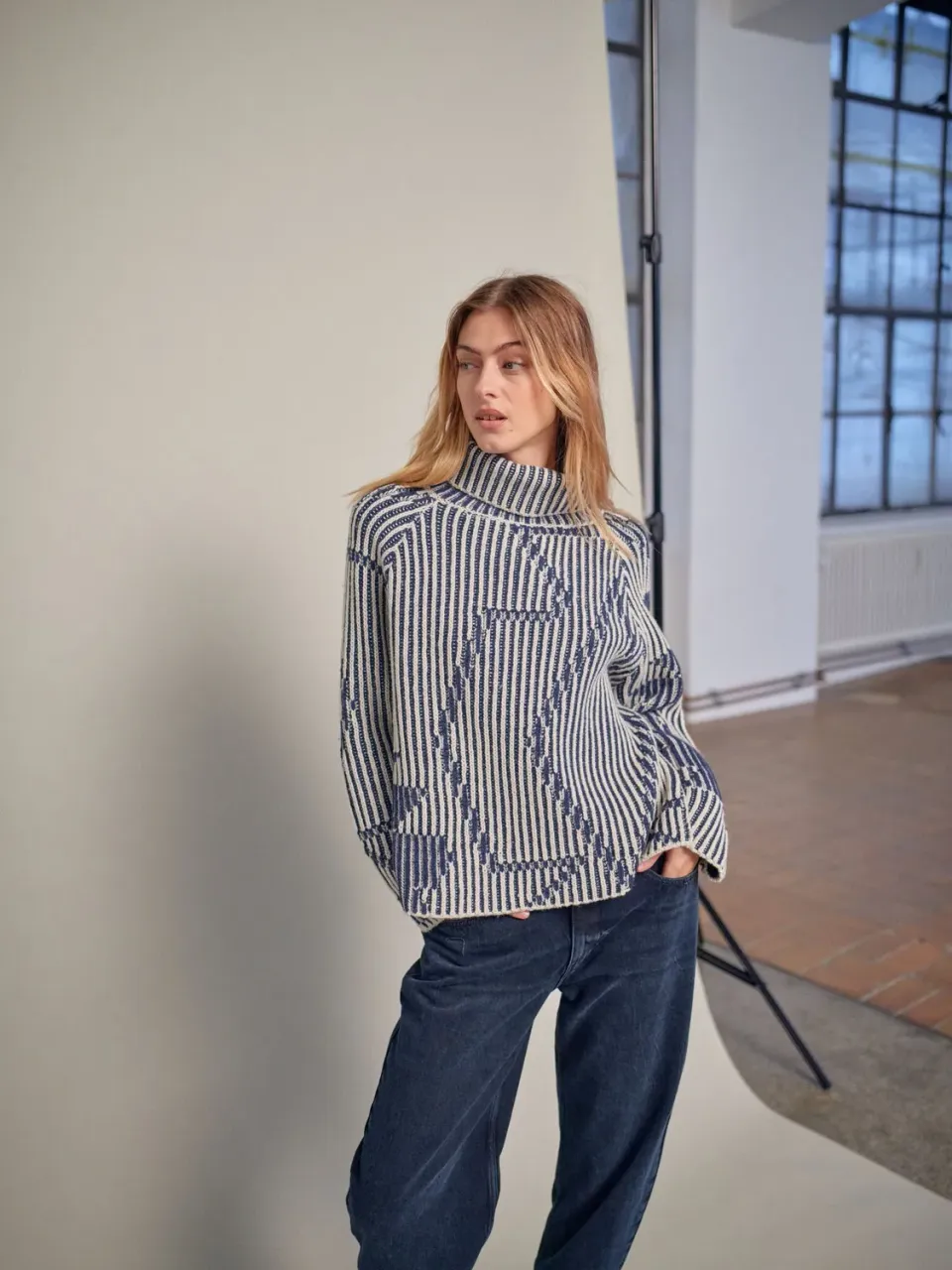 Mos Mosh MMHelna Ikat Rollkragen-Pullover Set Sail