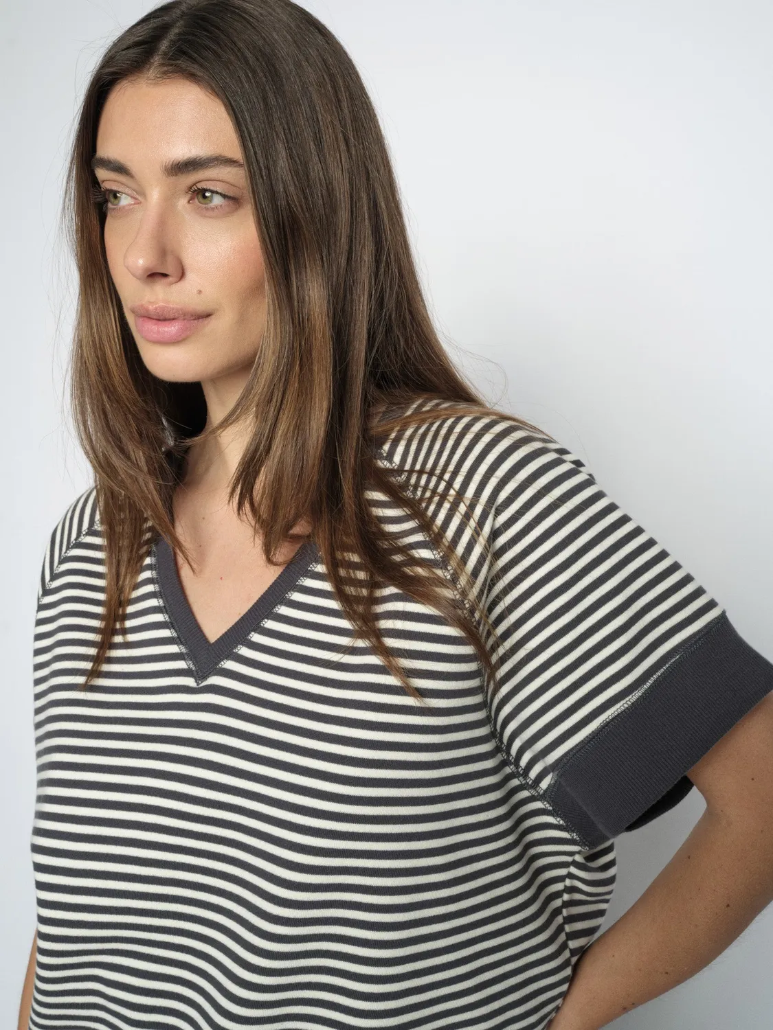 Mos Mosh MMHolt Stripe Sweatshirt Kurzarm Gestreift
