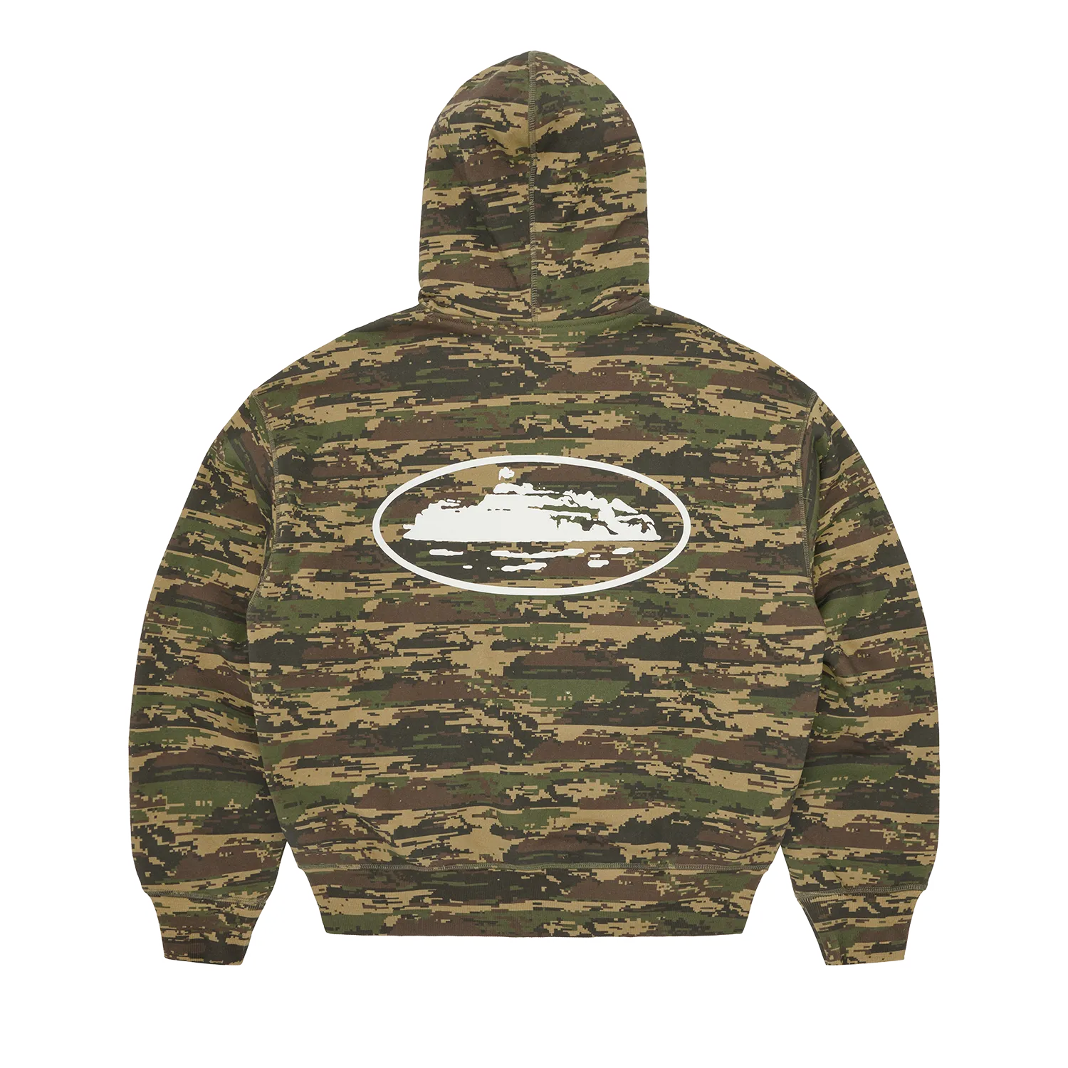 Corteiz Island Puff Print Zip-Hoodie Digi Camo Baumwolle