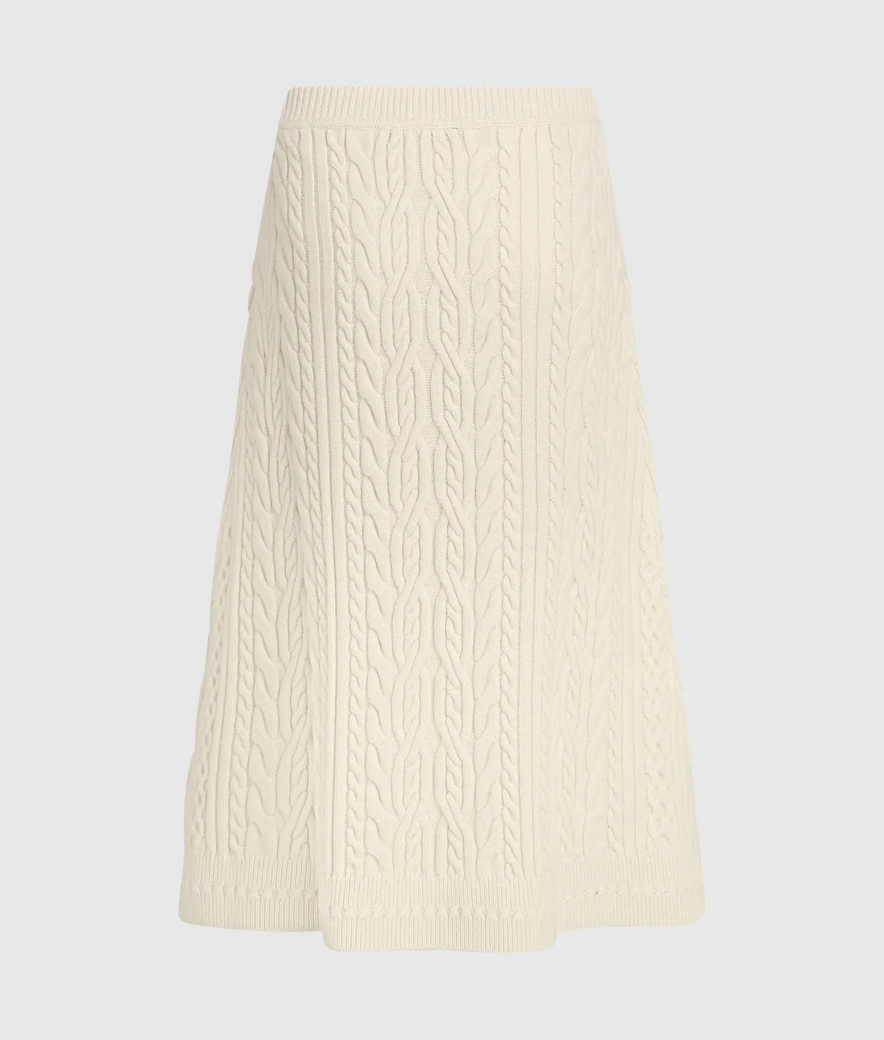 Karl Lagerfeld Cable Knit Strickrock Midi Wolle