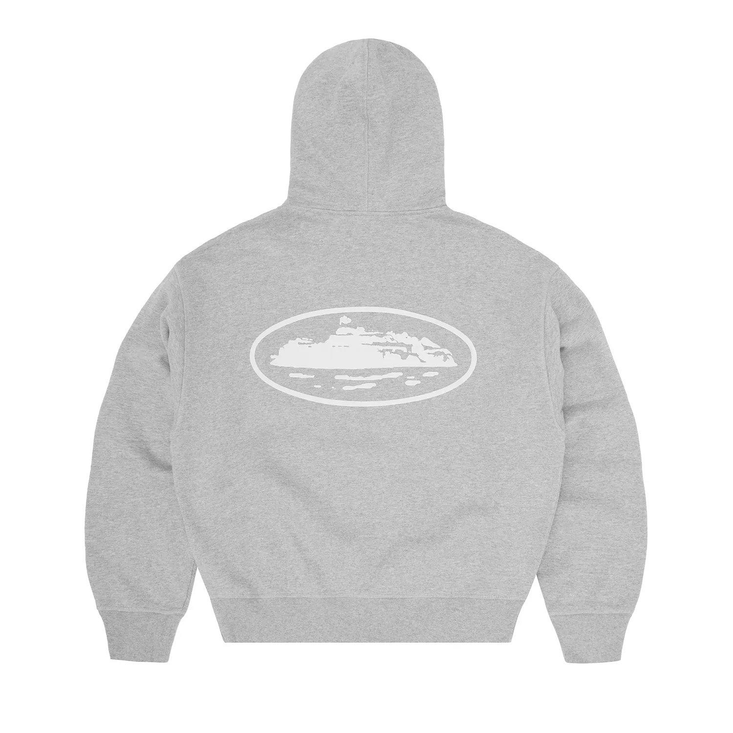 Corteiz Island Puff Print Zip Hoodie Heather Grey
