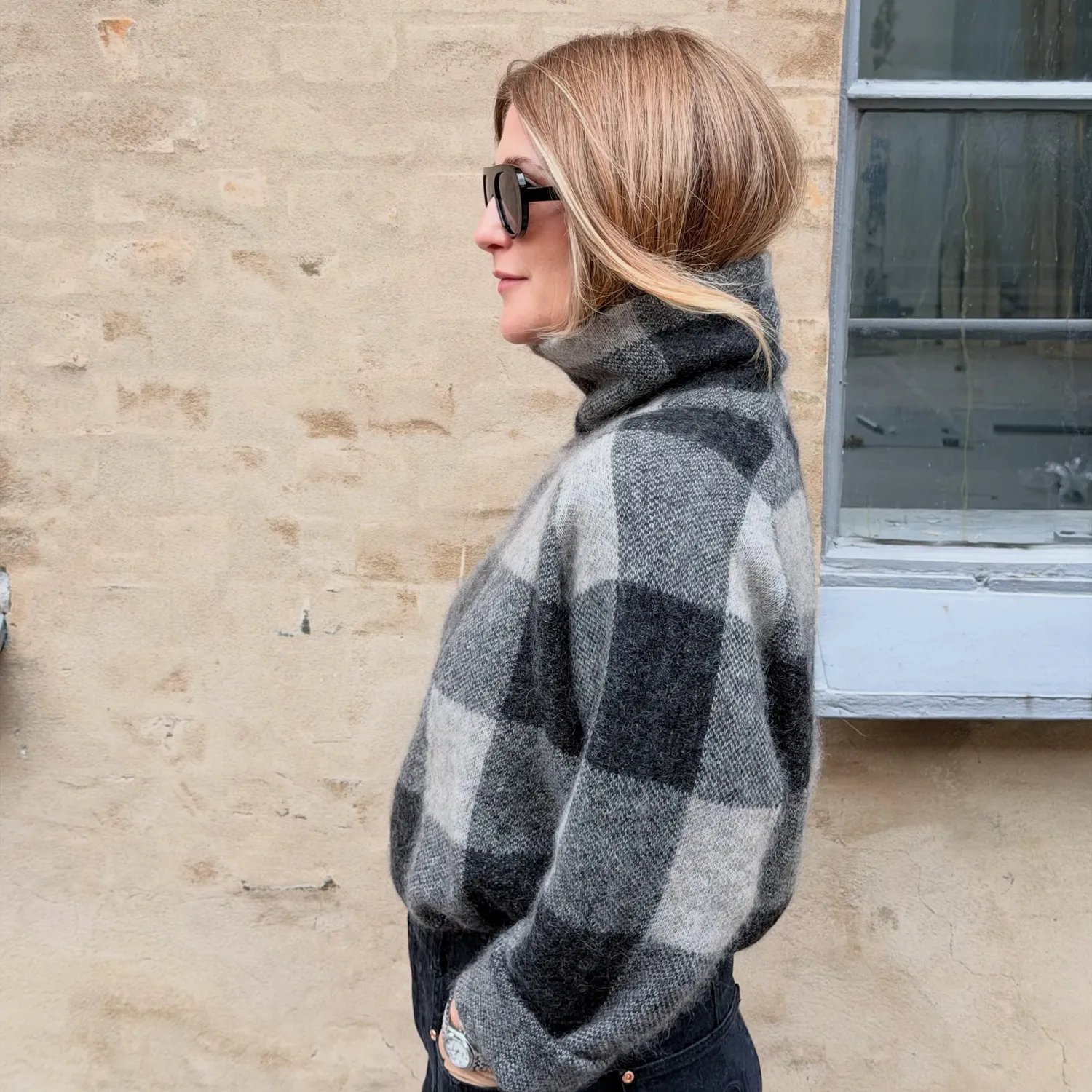 Mos Mosh MMMaija Check Strickpullover schwarz Karo