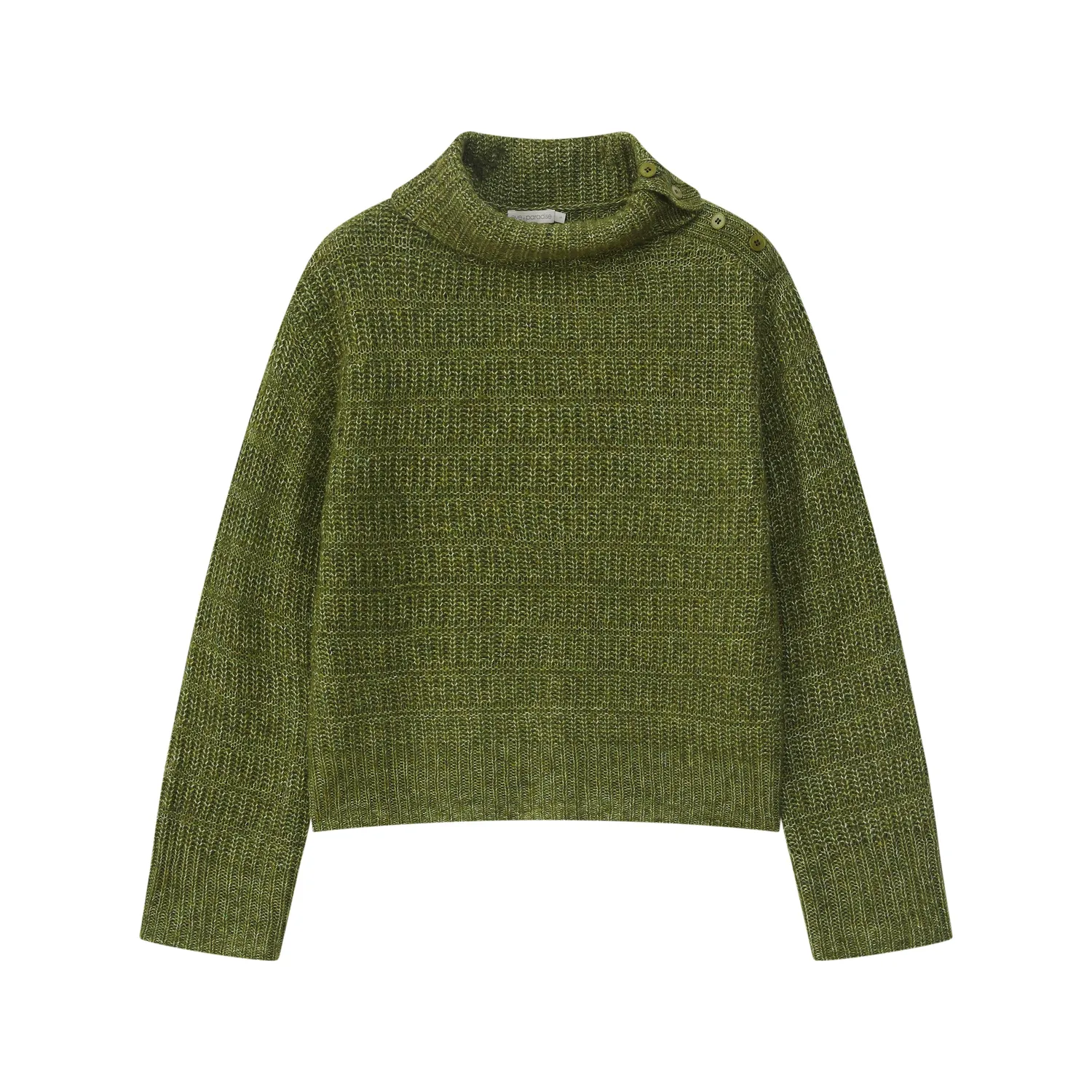 Senatex Pullover Kragendetail Wolle Cream Rippstrick