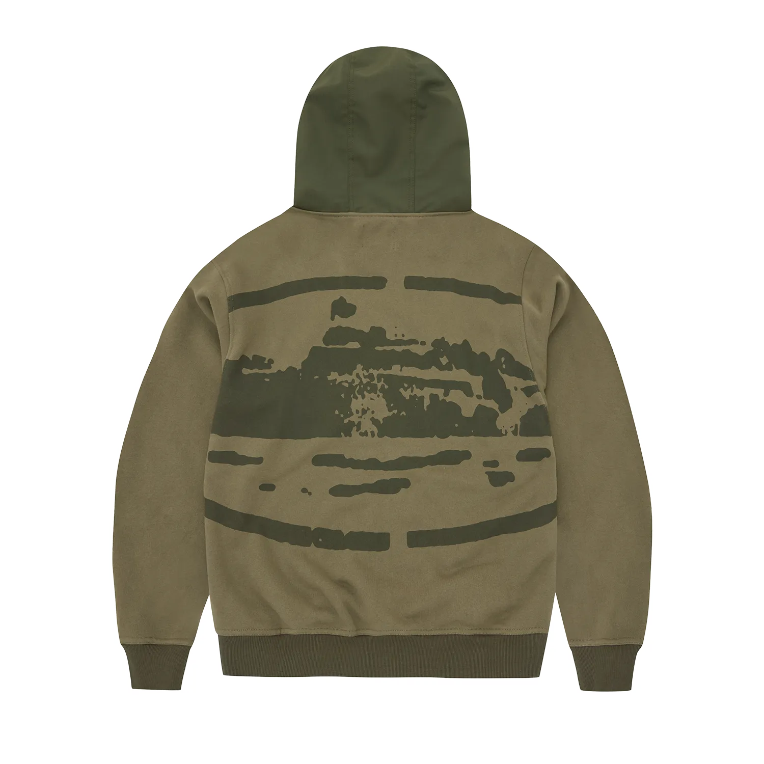Corteiz Guerillaz Ripstop Zip-Hoodie Olive Baumwolle