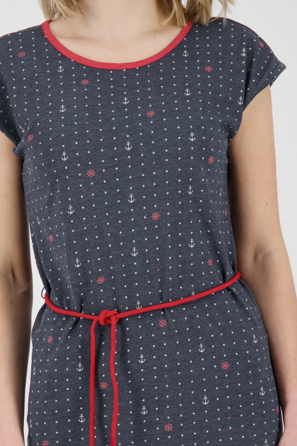 Alife & Kickin EllenAK B Kleid Dunkelblau Gemustert Gürtel
