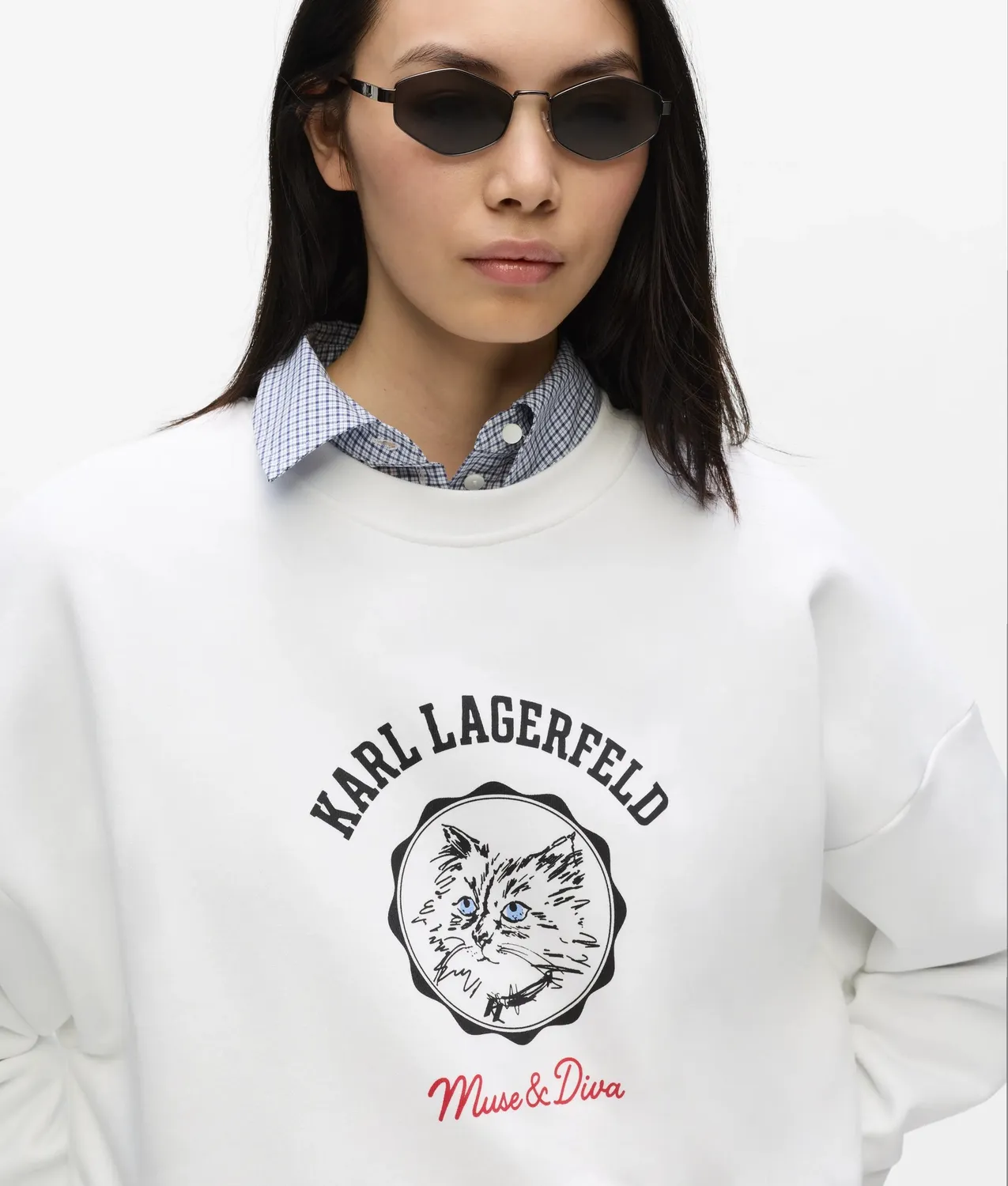 Karl Lagerfeld Ikon Choupette Muse Sweatshirt mit Print