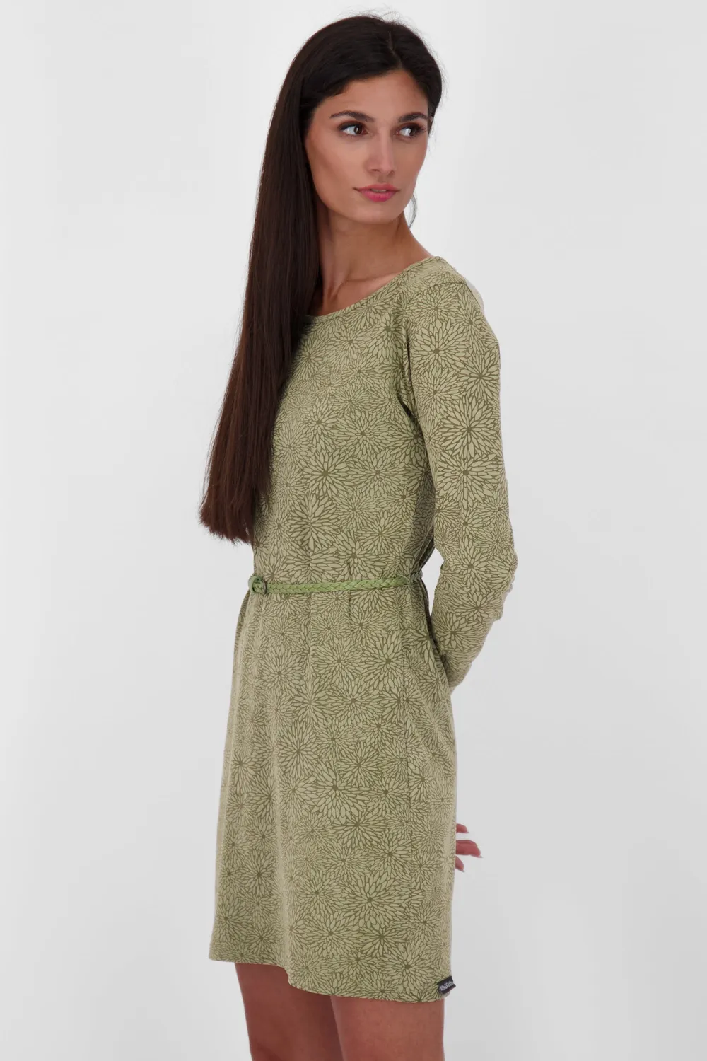 Alife & Kickin EllinAK B Jerseykleid Grün mit Gürtel