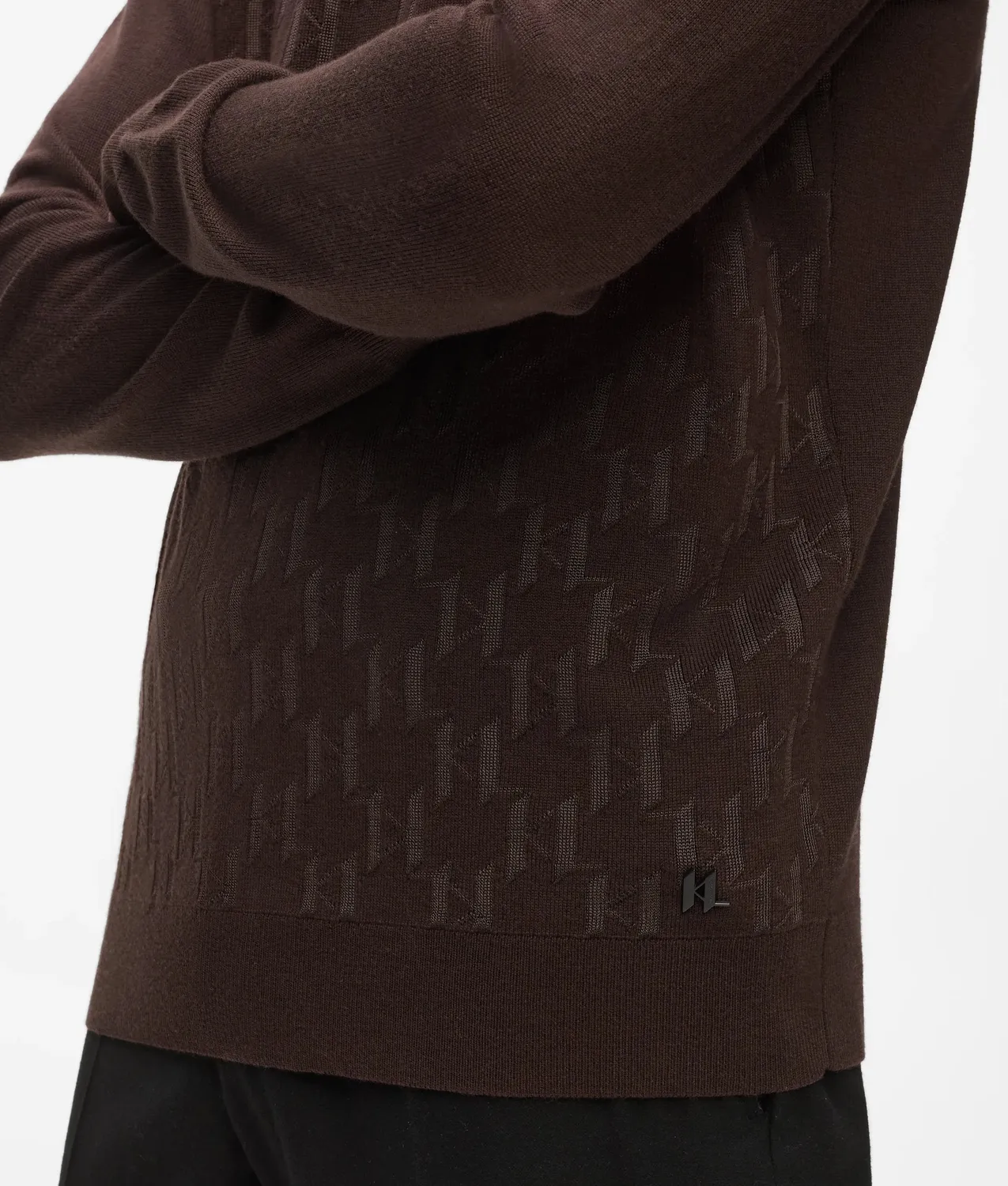 Karl Lagerfeld Monogramm Strickpullover Glitzer-Garn