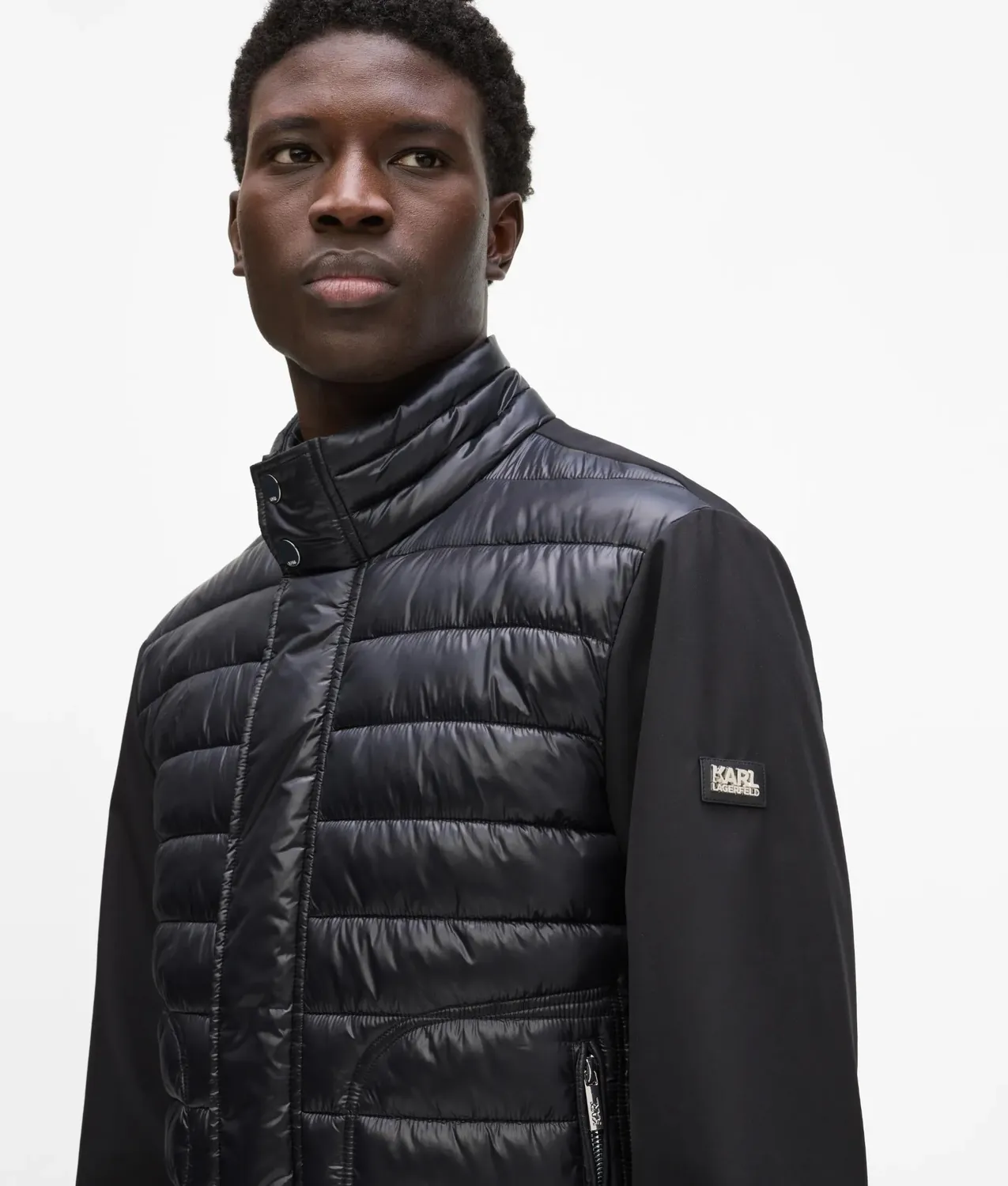Karl Lagerfeld Blousonjacke wattiert glänzend schwarz
