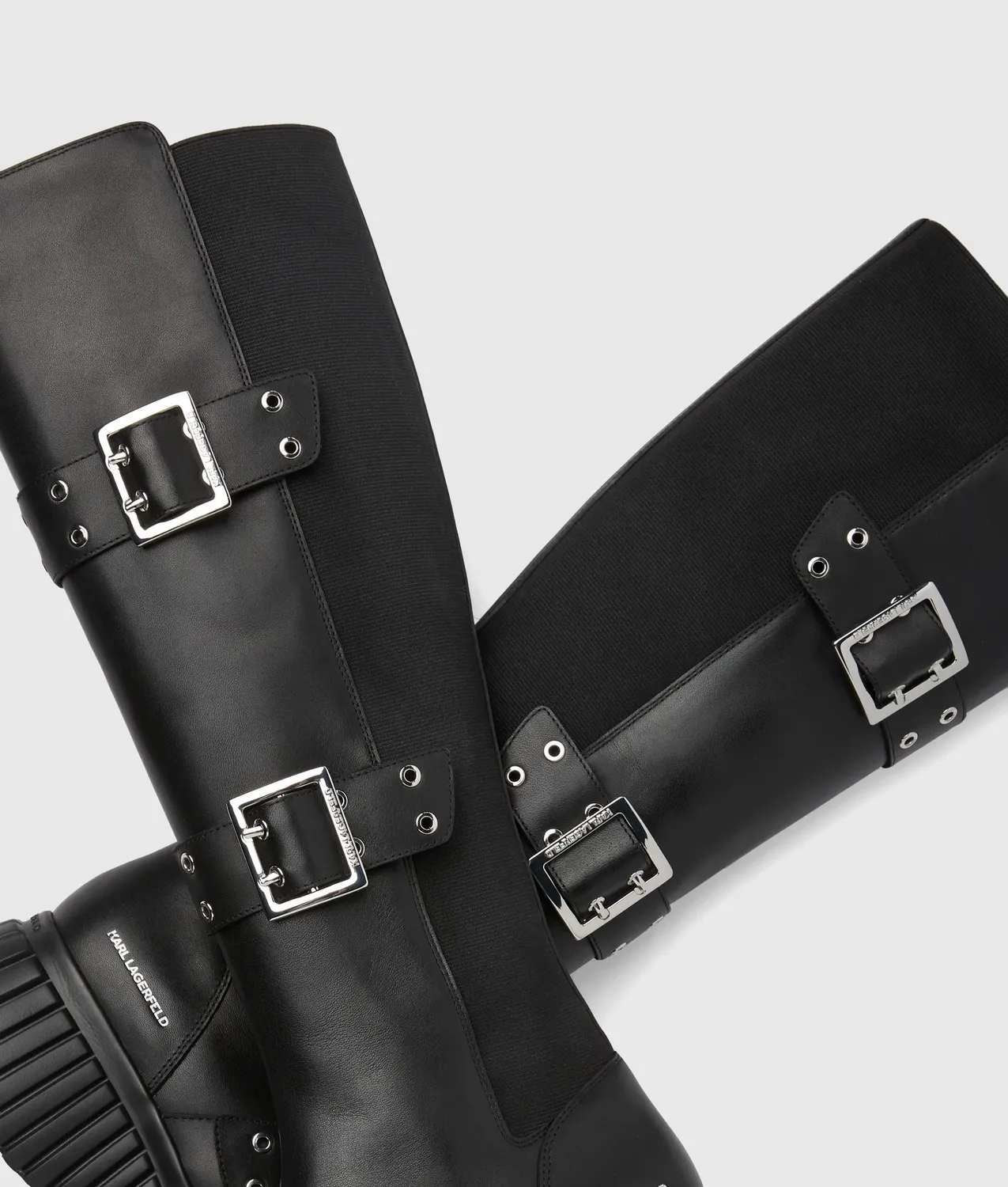 Karl Lagerfeld Kreeper Wedge Stiefel Tri-Buckle Leder Gr.4-10