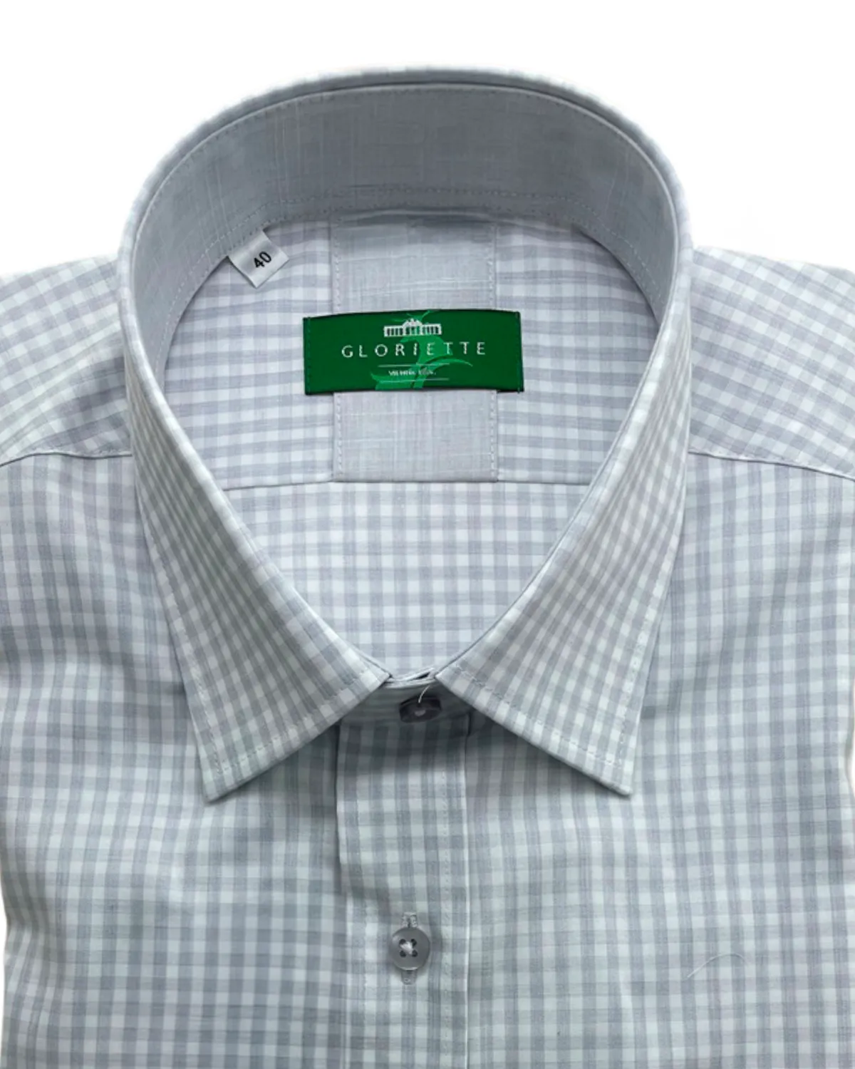 Gloriette Karo Grau Weiß Trachtenhemd Herren Fashion Fit