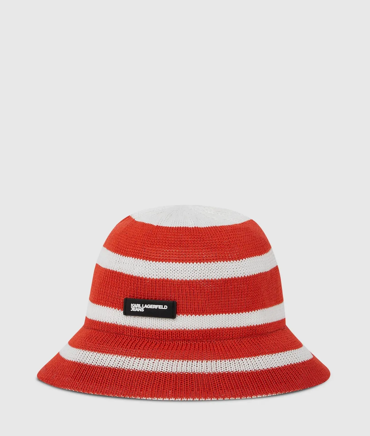 Karl Lagerfeld Jeans Bucket Hat Strick Gestreift Patch