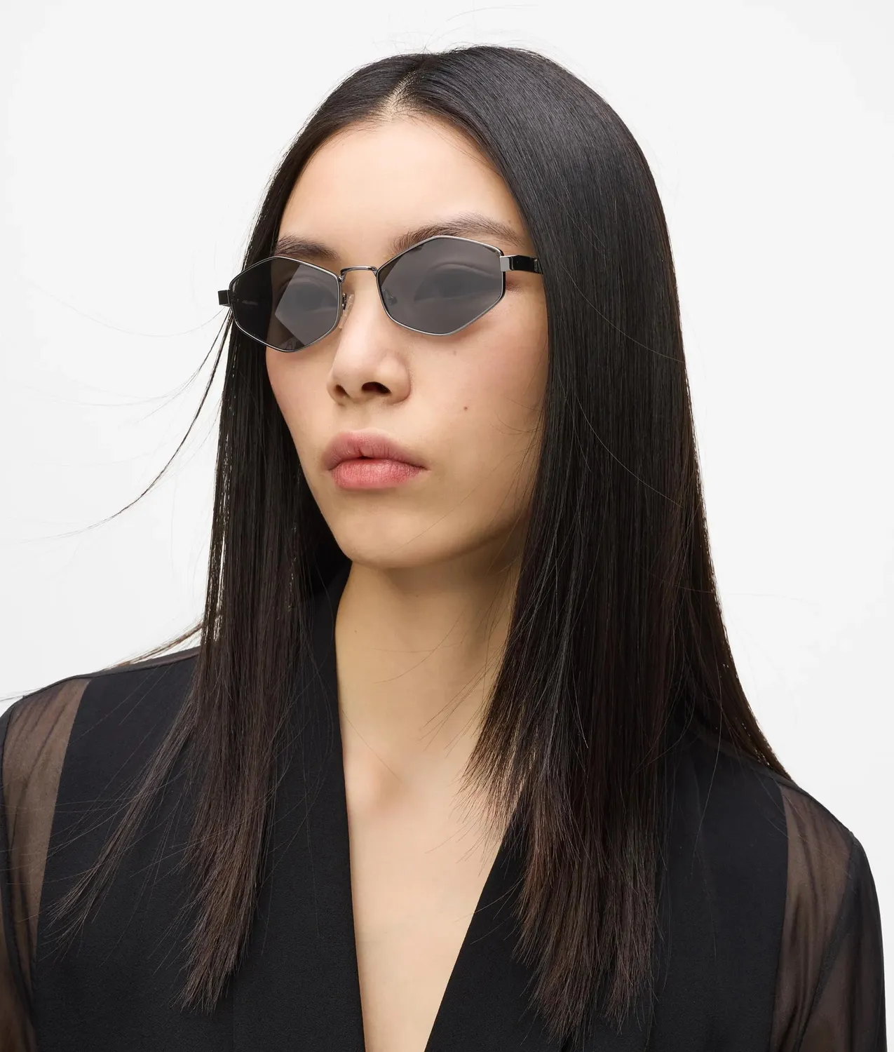 Karl Lagerfeld Monogram Sonnenbrille Metall Hexagonal