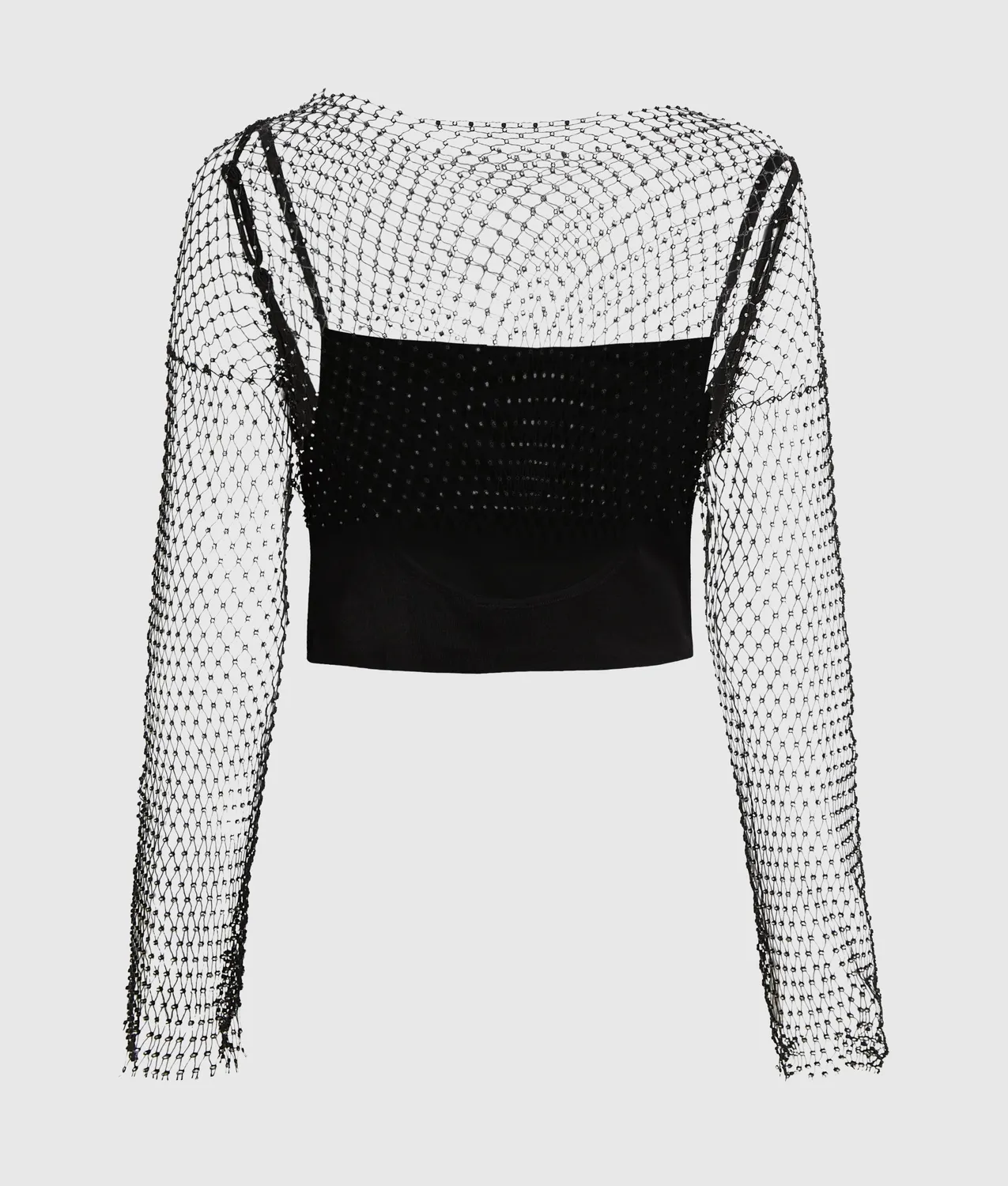 Karl Lagerfeld KL Jeans Chainmail Mesh Top Cropped