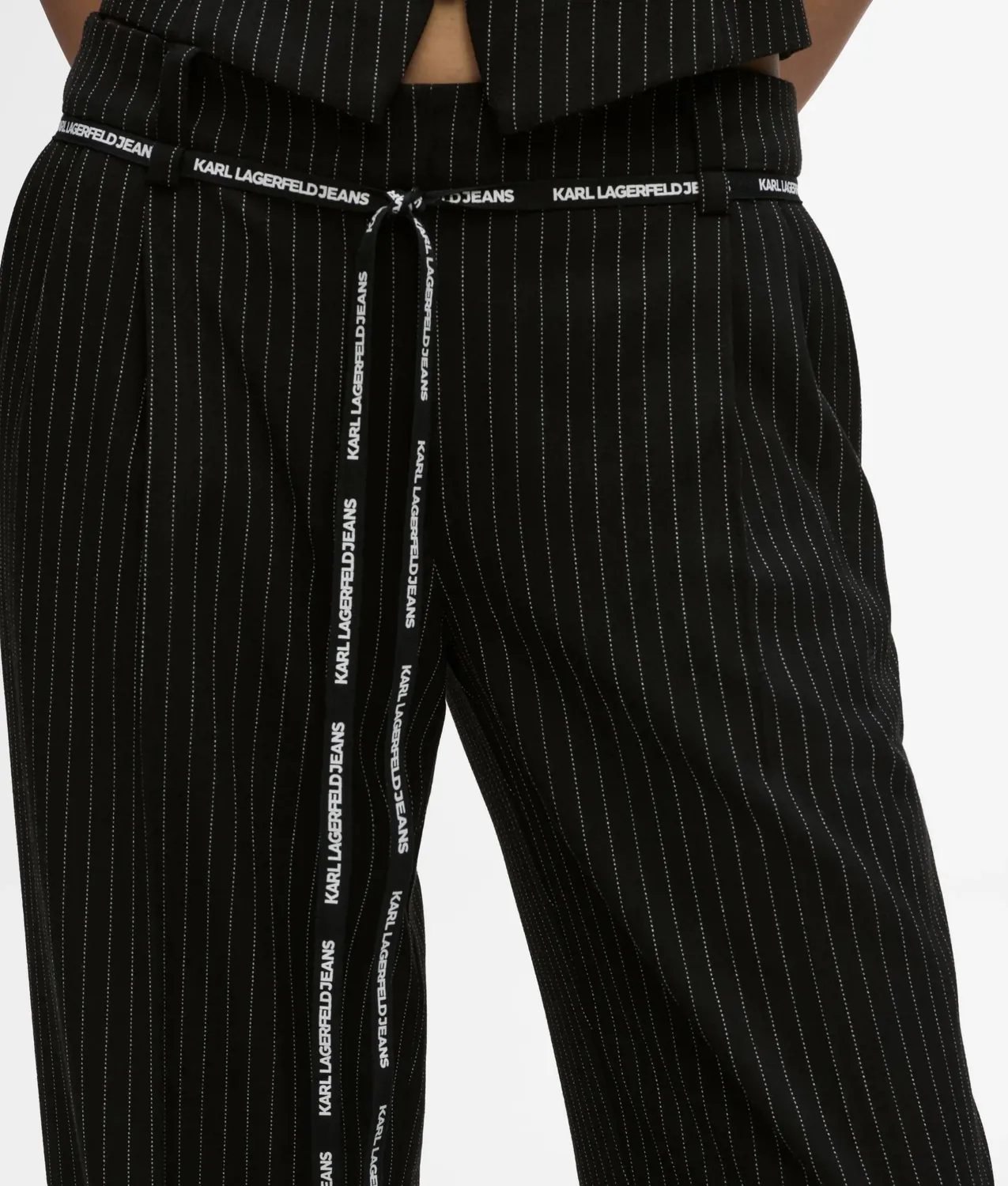 Karl Lagerfeld Nadelstreifen Stoffhose Mid-Rise Bügel Falte