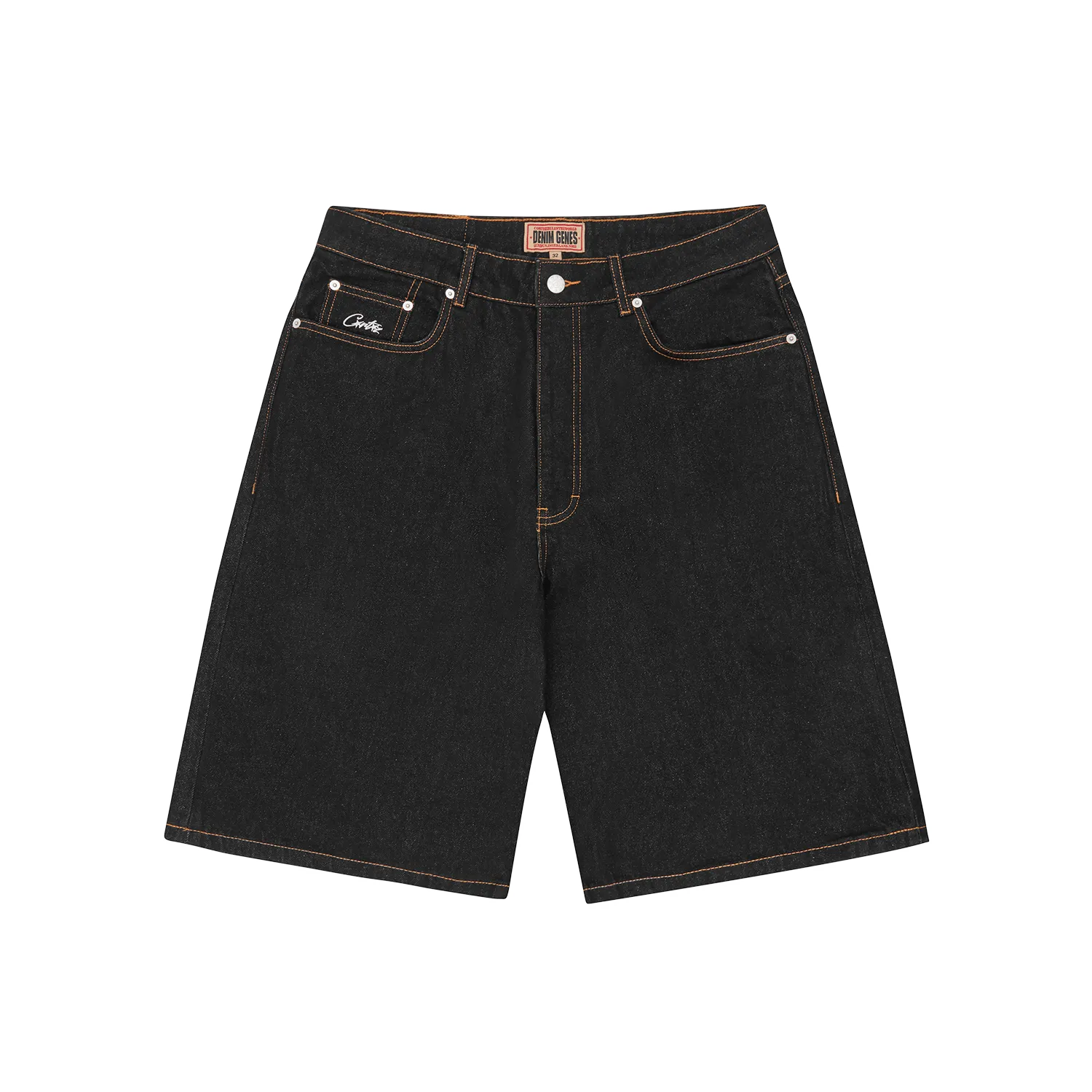 Corteiz Dual Stripe Denim Short washed black Jeans