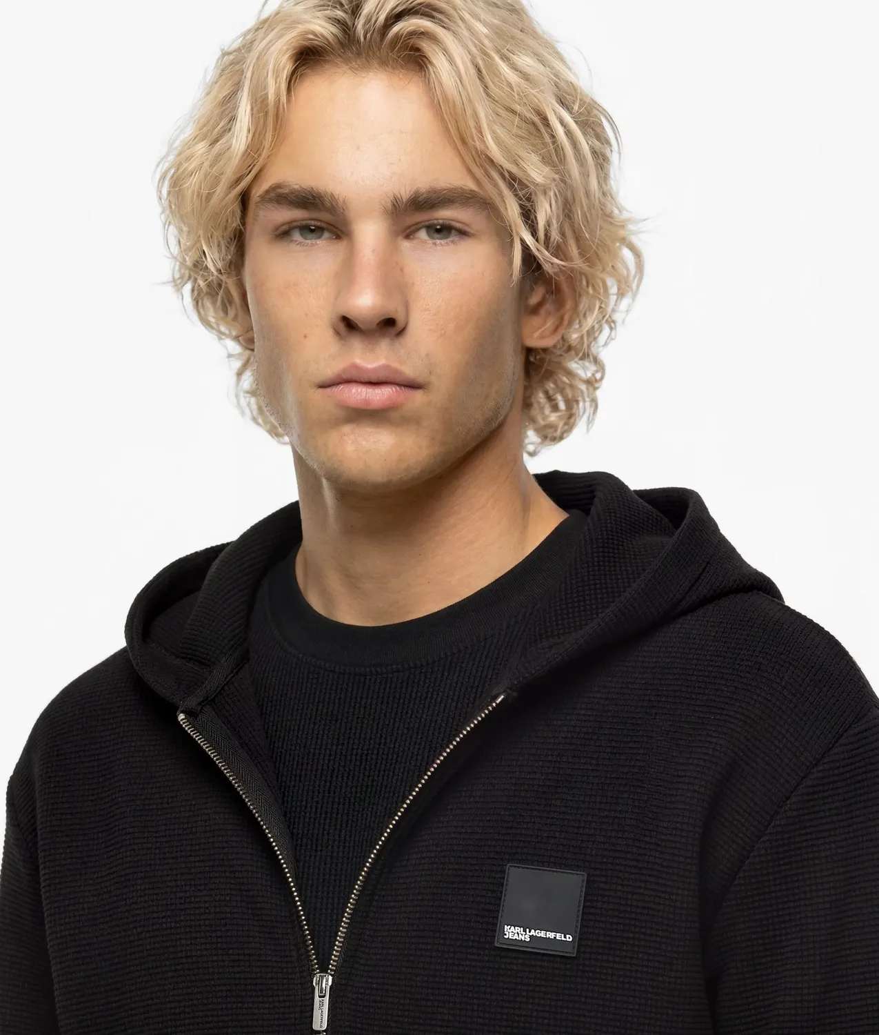 Karl Lagerfeld Jeans Waffle Zip-Up Hoodie Damen Herren