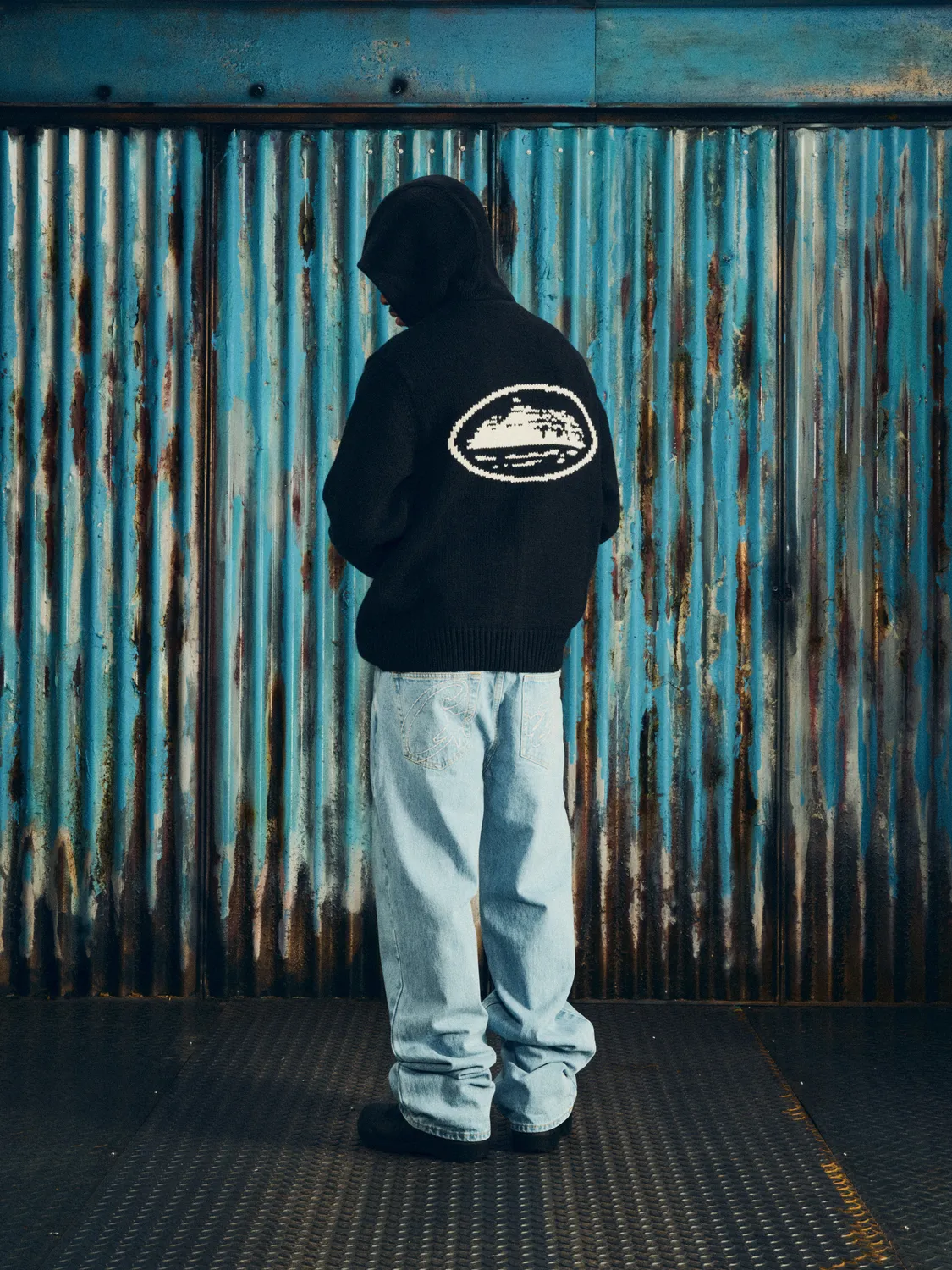 Corteiz Alcatraz Heavy Knit Zip Hoodie Schwarz