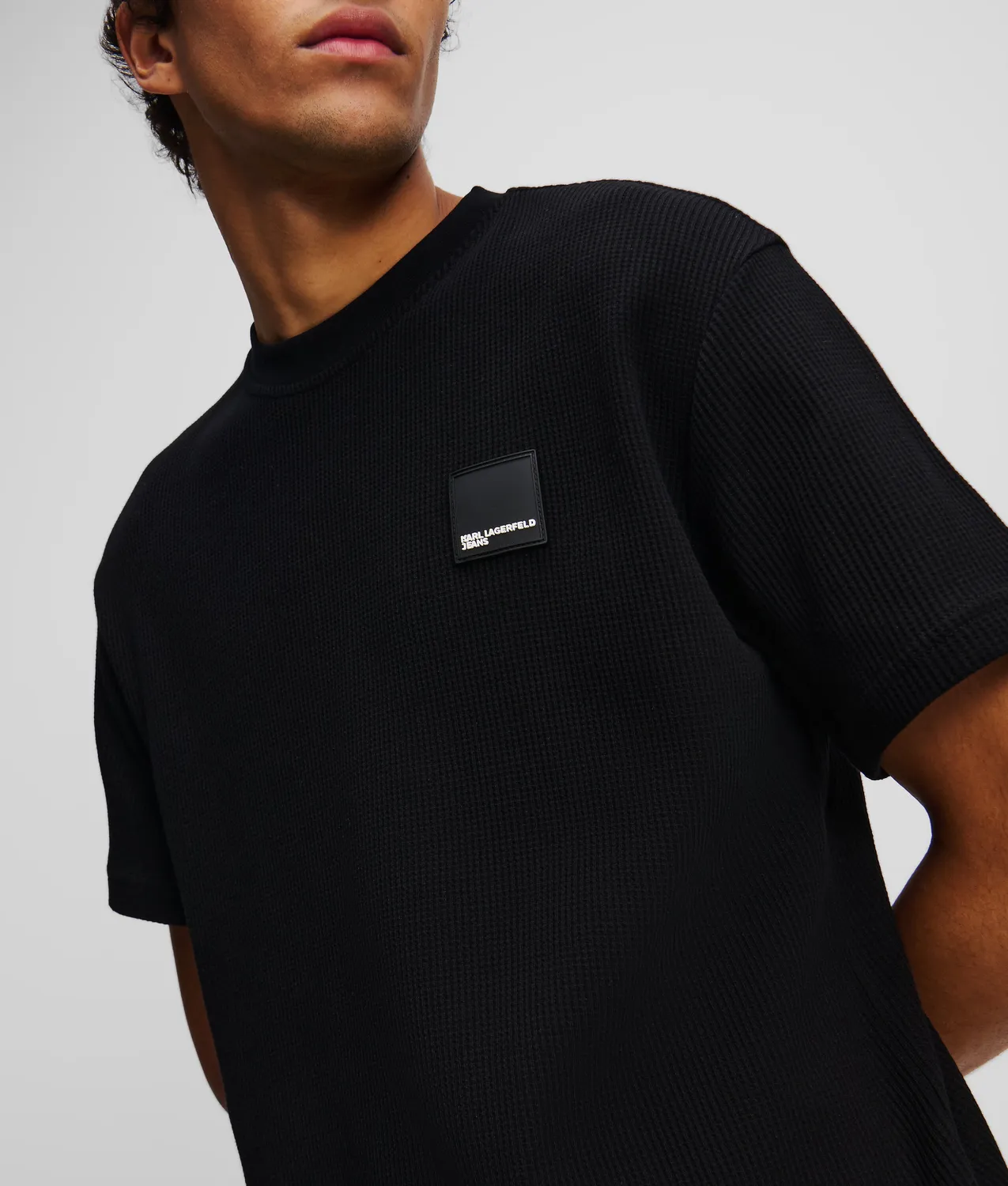 Karl Lagerfeld Jeans Waffle T-Shirt mit Logo
