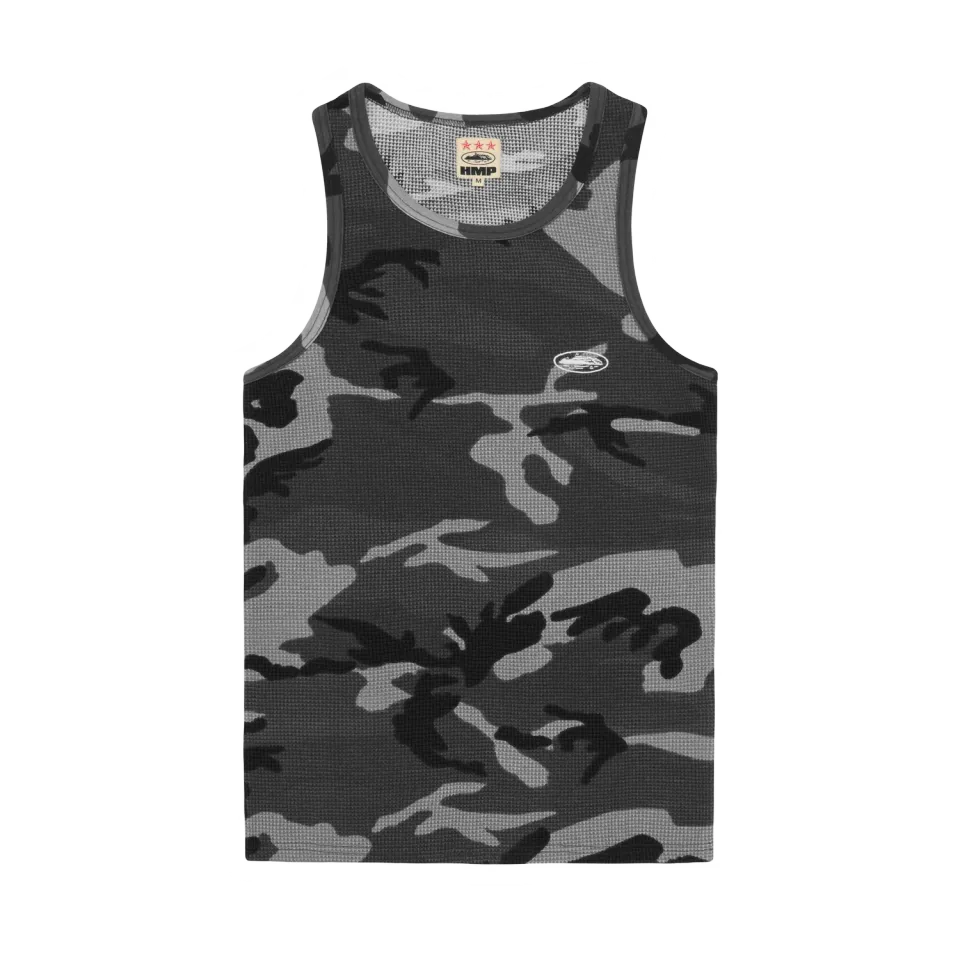 Corteiz HMP Classic Tank Top Black Camo Waffle