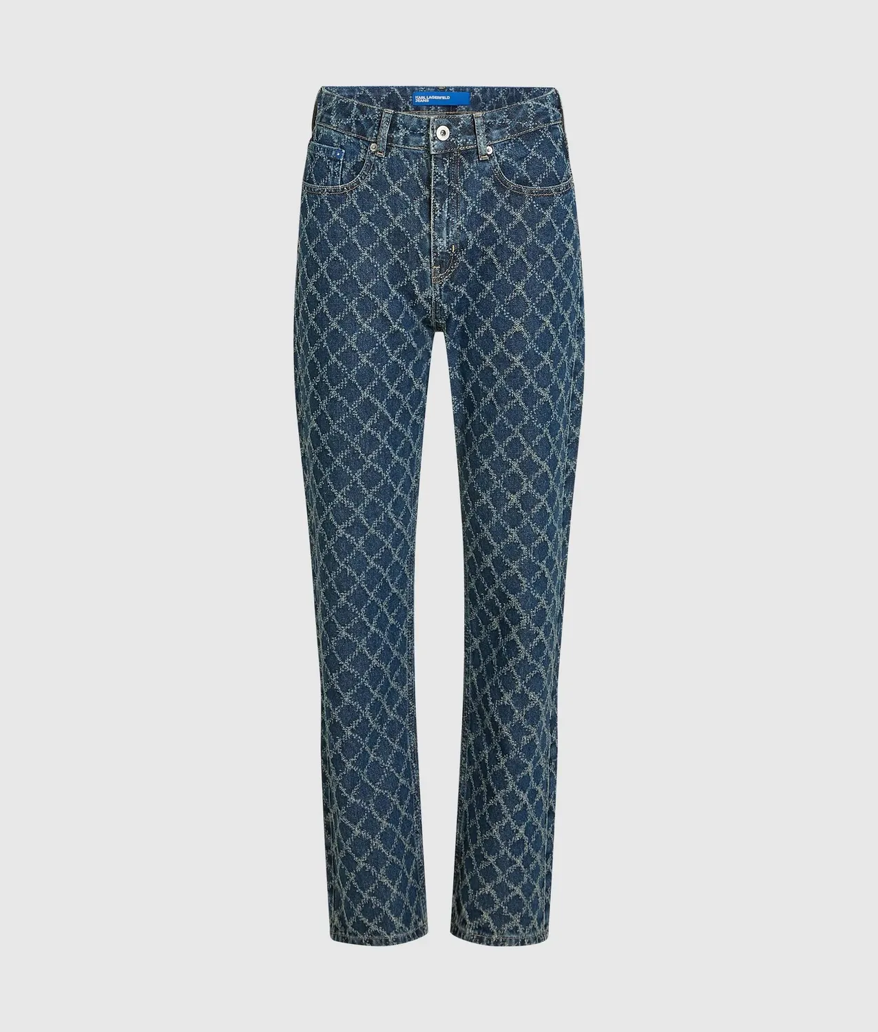Karl Lagerfeld Eyewear Argyle High-Rise Straight Jeans Damen