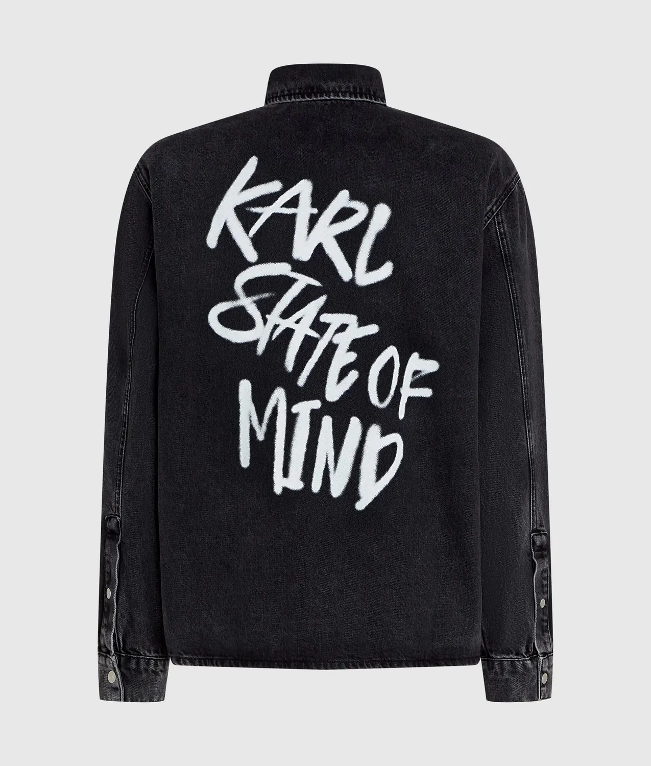 Karl Lagerfeld Karl Quote Denim Overshirt Herren schwarz