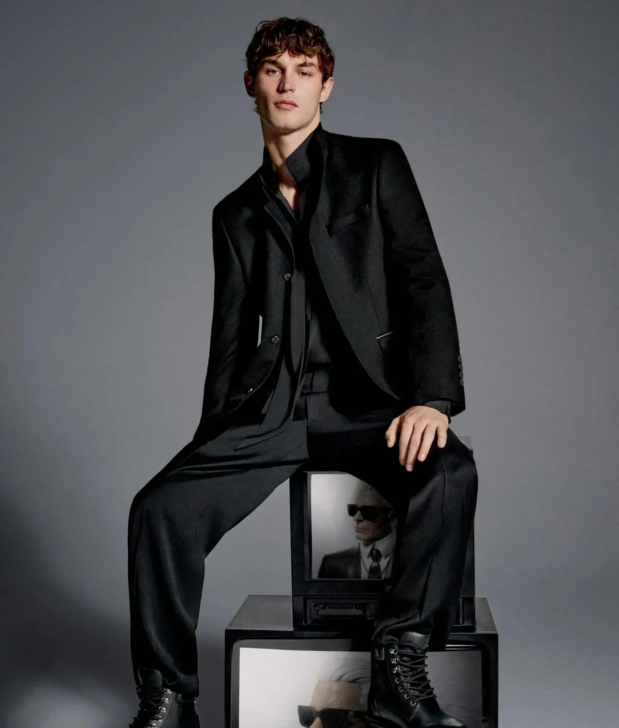 Karl Lagerfeld KL Studio Hemd mit Schal Satin