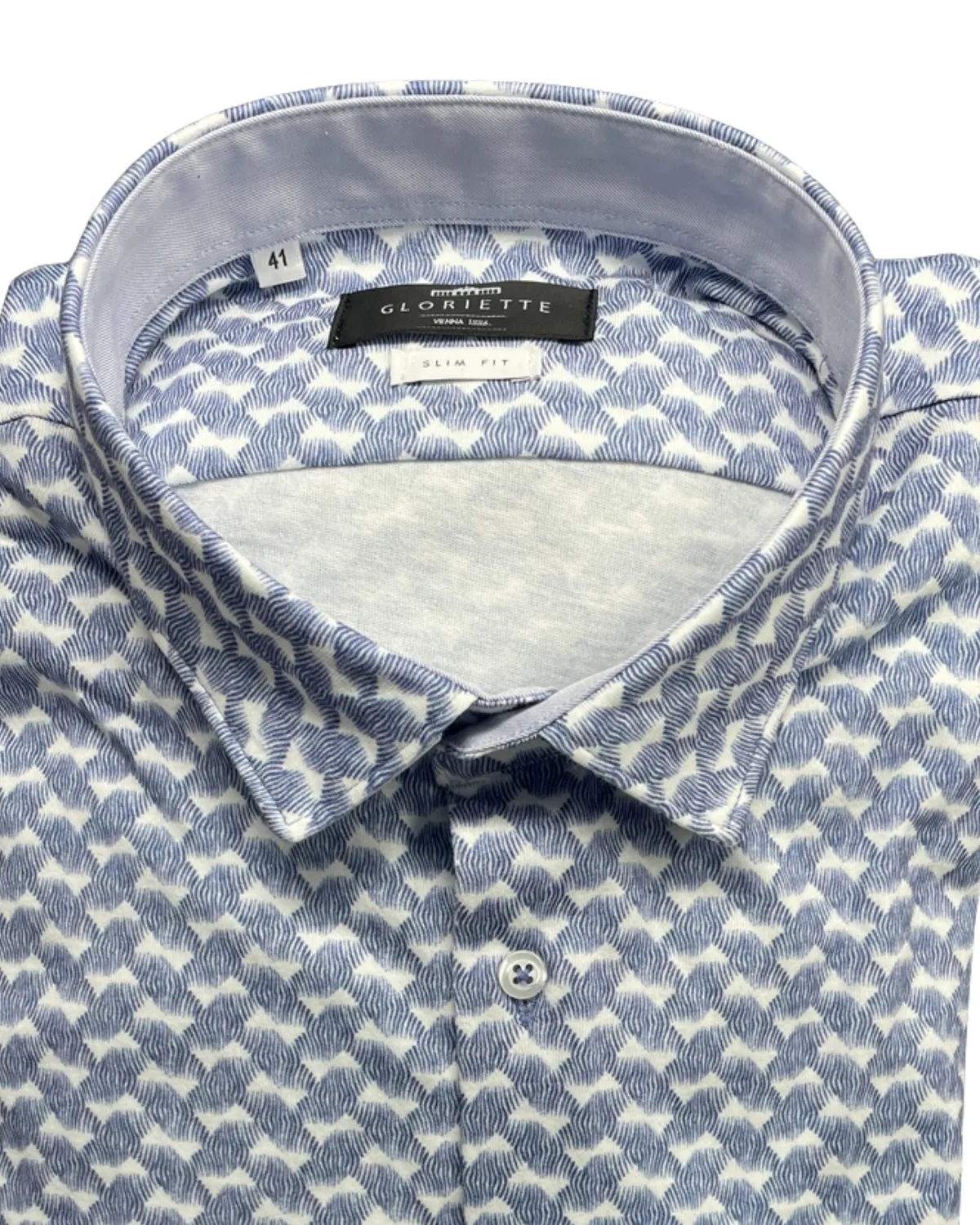 Gloriette Hemd Button Down Wellen Hemd Blau Weiß