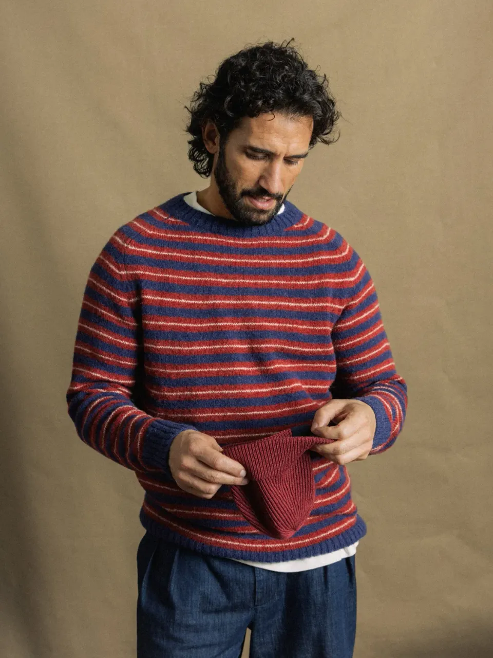 Mos Mosh MMGCarlos Stripe Strickpullover Indigo Blue