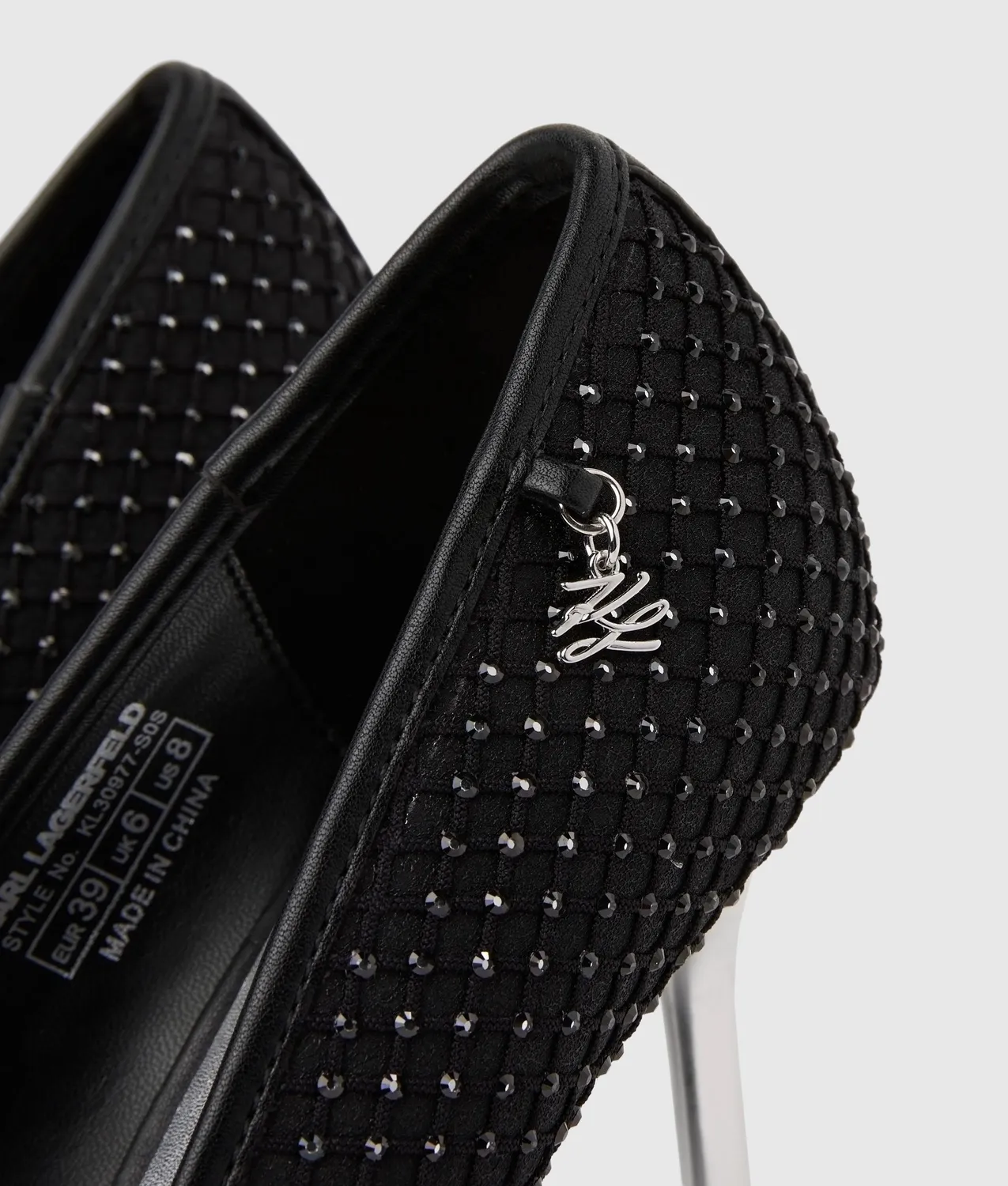 Karl Lagerfeld Sarabande Mesh Heels Stiletto mit Strass spitz