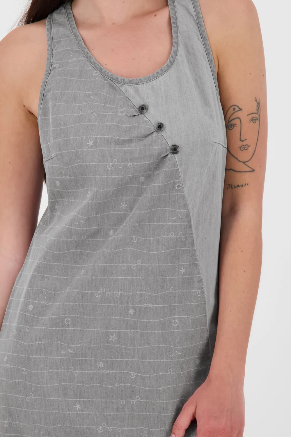 Alife & Kickin CameronAK DNM Kleid Grau Denim