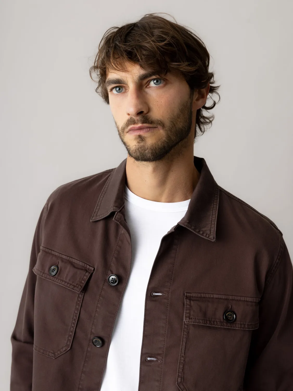 Mos Mosh MMG Matteo Soft Overshirt Black Coffee Baumwolle