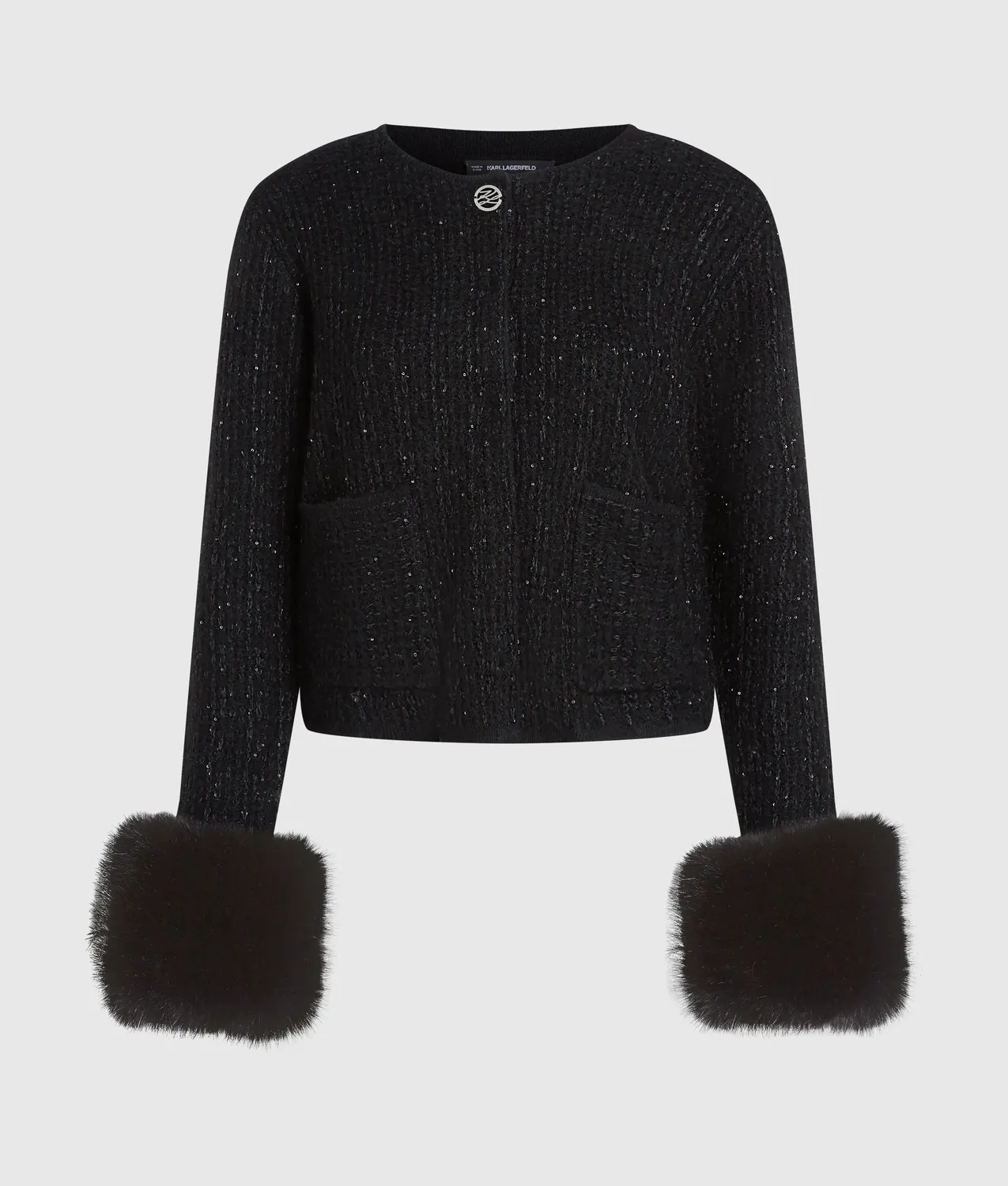 Karl Lagerfeld Strickcardigan Boucle Kunstfell XS-XL