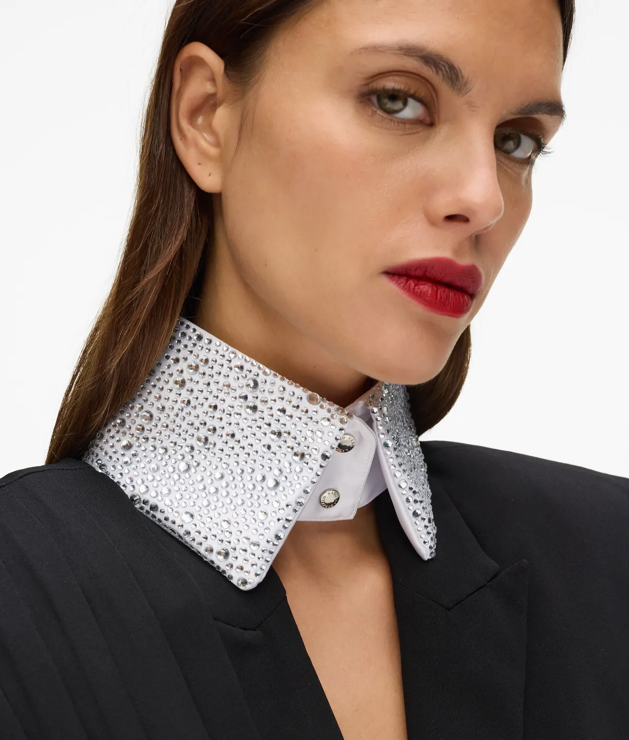Karl Lagerfeld Rhinestone Satin-Kragen One Size mit Strass