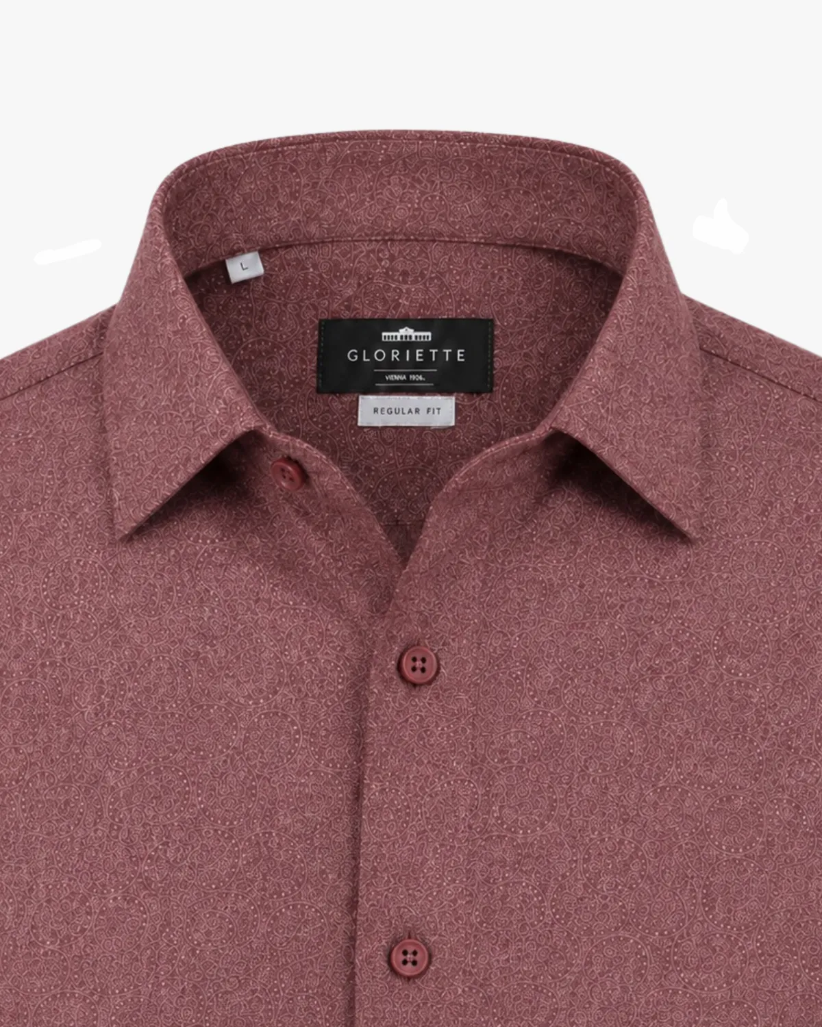 Gloriette Hemd Bordeaux Paisley-Muster Baumwolle