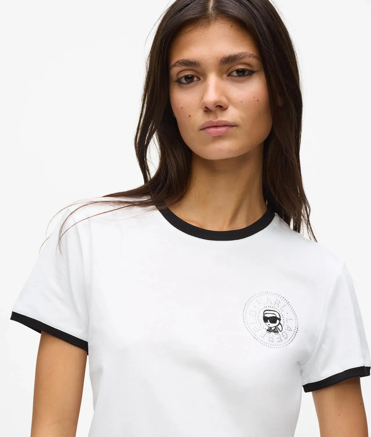 Karl Lagerfeld Ikon Circle-Logo T-Shirt Bio-Baumwolle