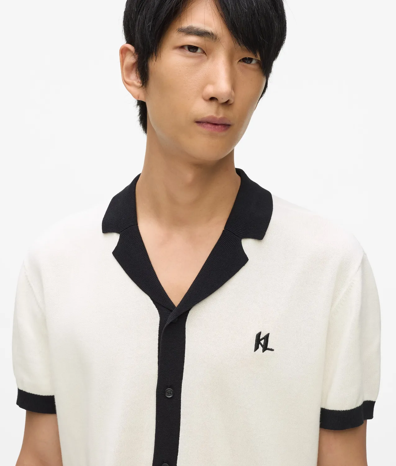 Karl Lagerfeld Monogram Poloshirt Baumwolle Stickerei