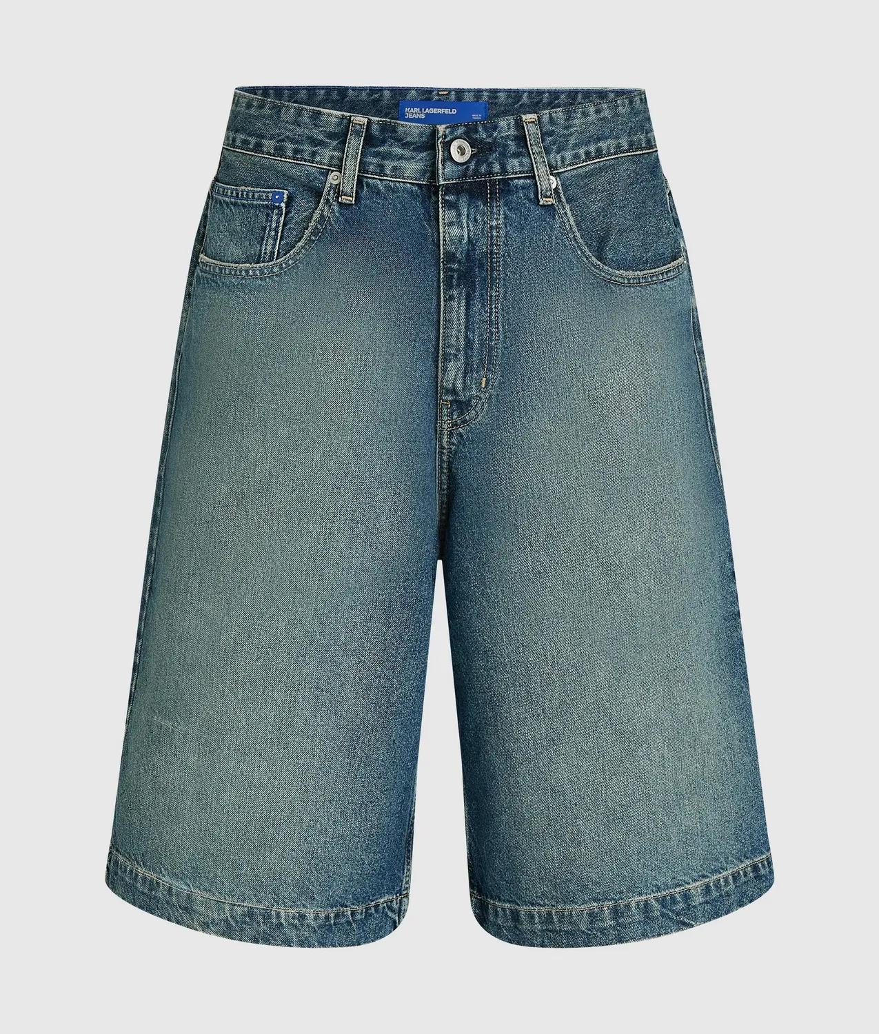 Karl Lagerfeld KL Jeans Baggy Washed Denim Shorts Herren washed