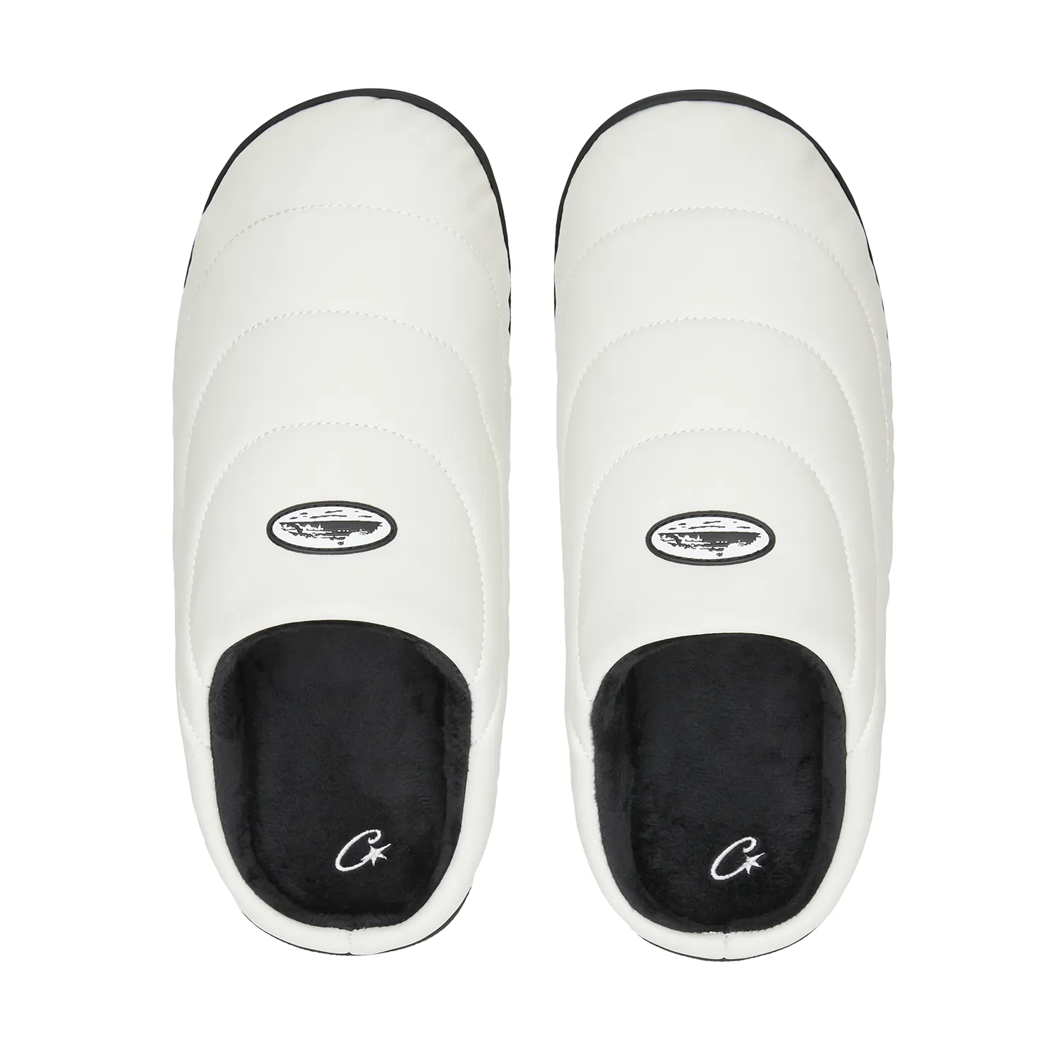 Corteiz Crib Crep Hausschuhe Weiß Gesteppt