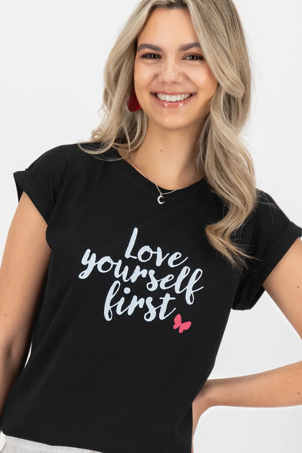 Alife & Kickin EnidAK P T-Shirt Schwarz Love Yourself