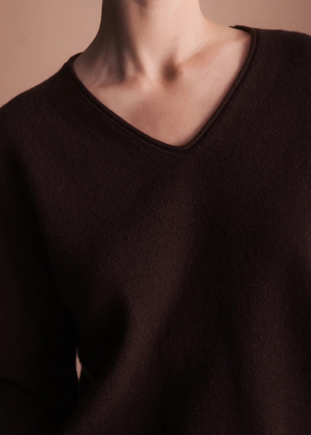 Senatex V-Ausschnitt Merinowolle Pullover Lilac leicht