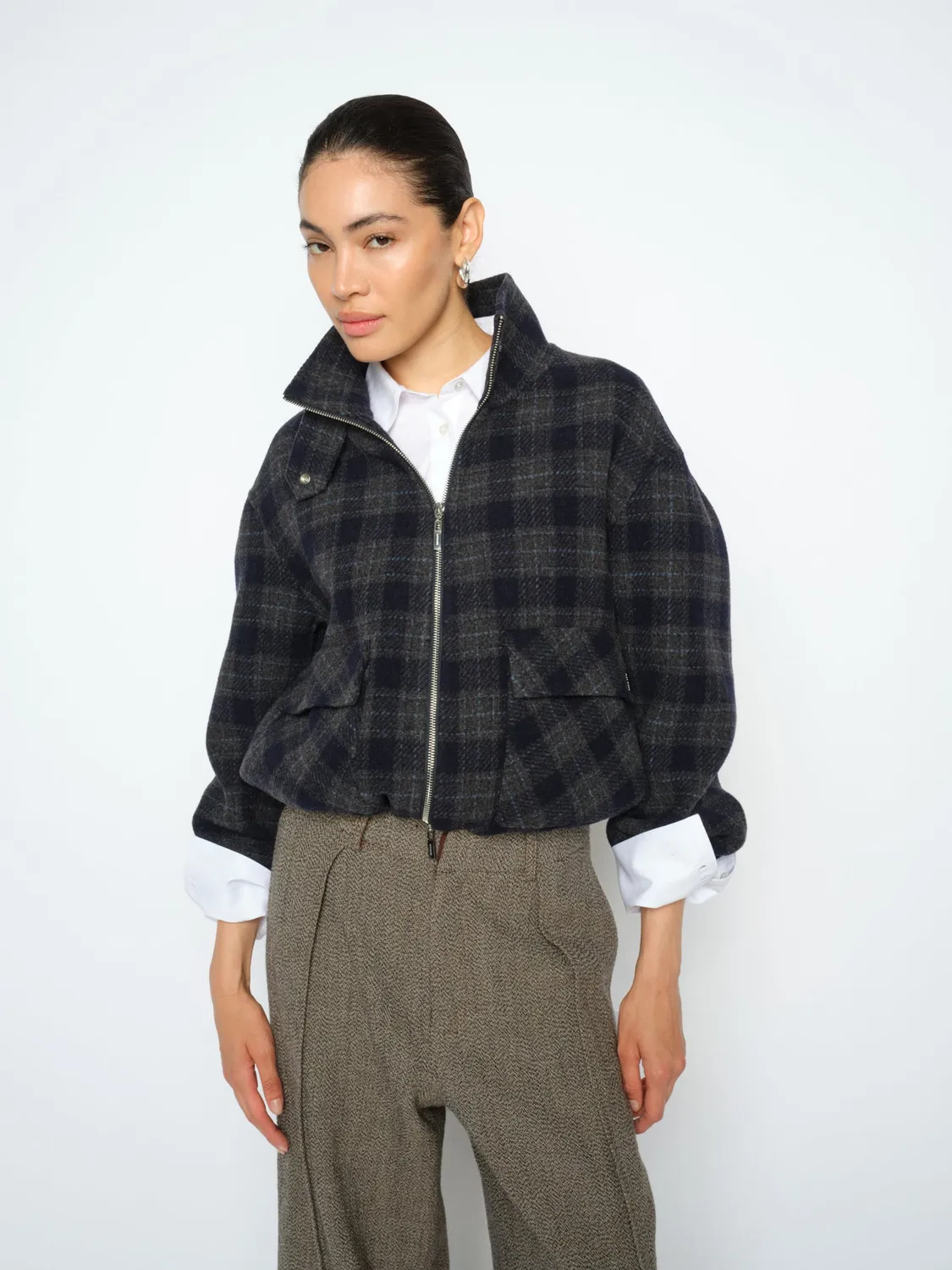Mos Mosh MMCamille Check Bomberjacke Oversize Karo