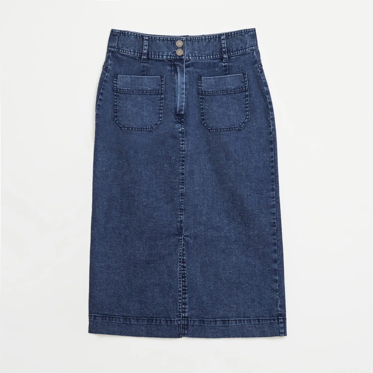 Senatex Jeansrock mit Stickerei Denim knielang Gr 36