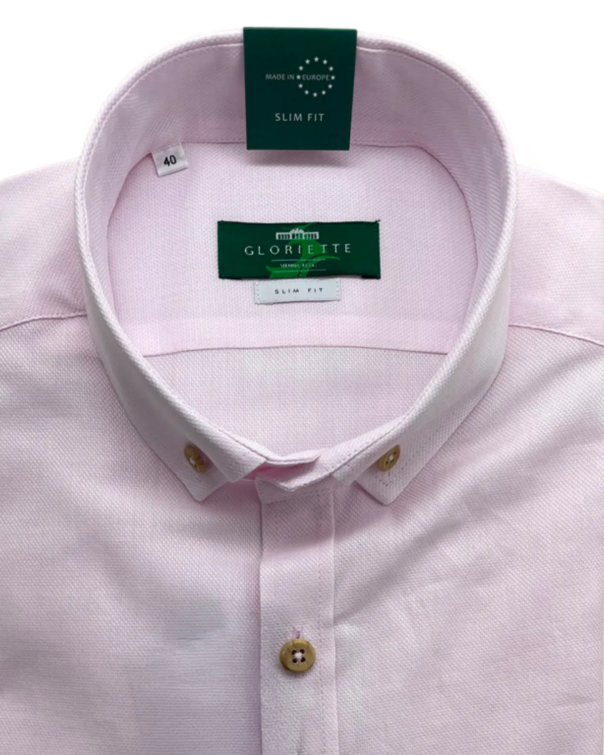 Gloriette Trachtenhemd Rosa Slim Fit Button-Down