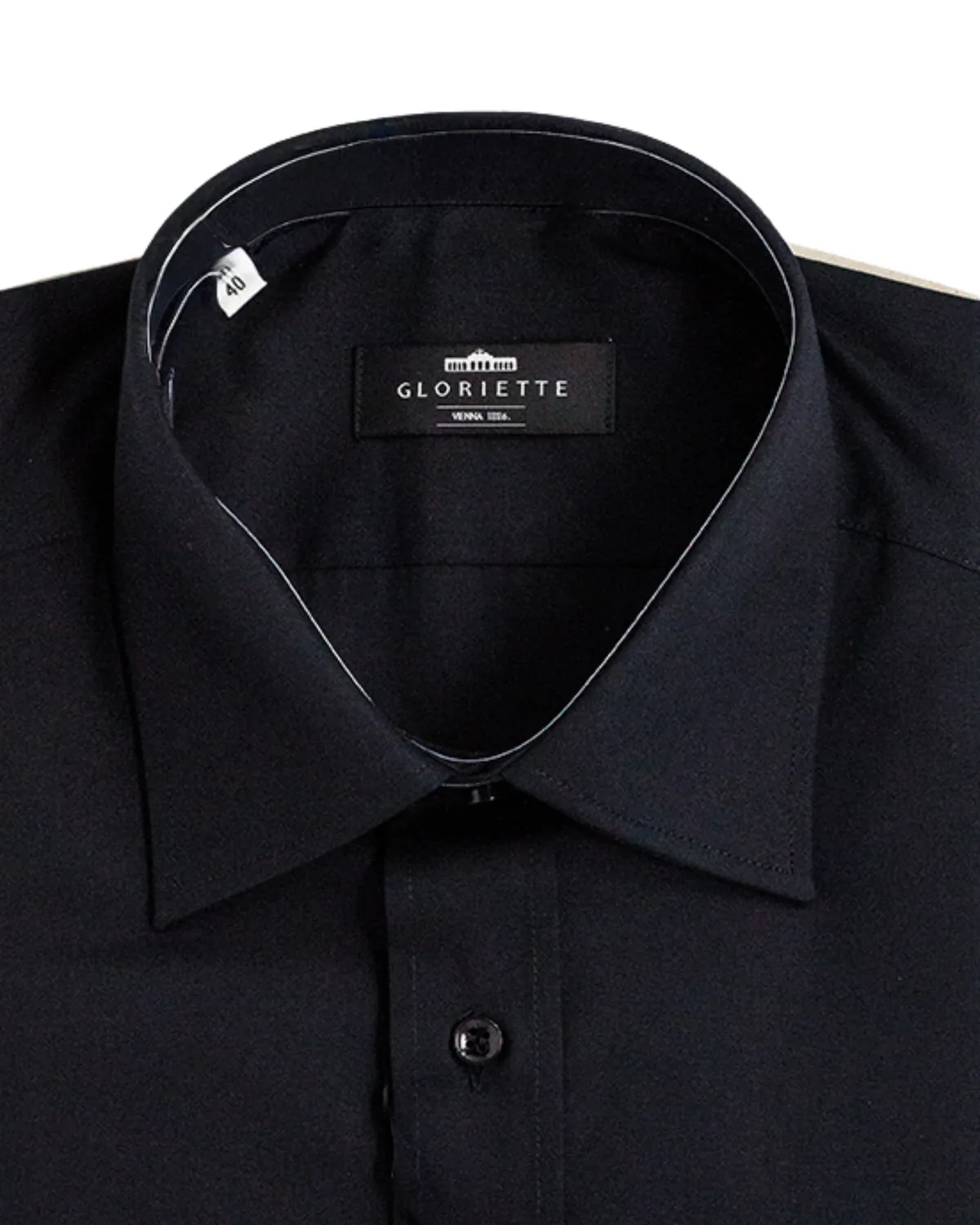 Gloriette Fashion Fit Popeline Hemd Schwarz Microfaser