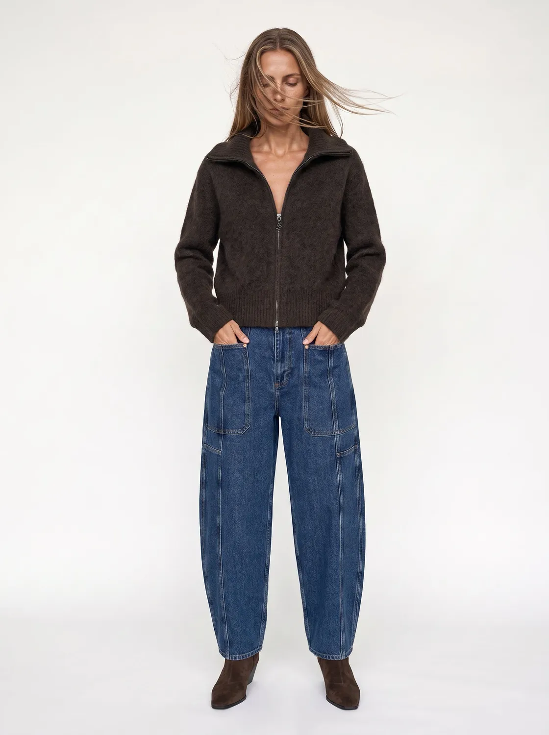 Mos Mosh MMRosy Galleon Jeans Barrel Blue 32 Mid Waist